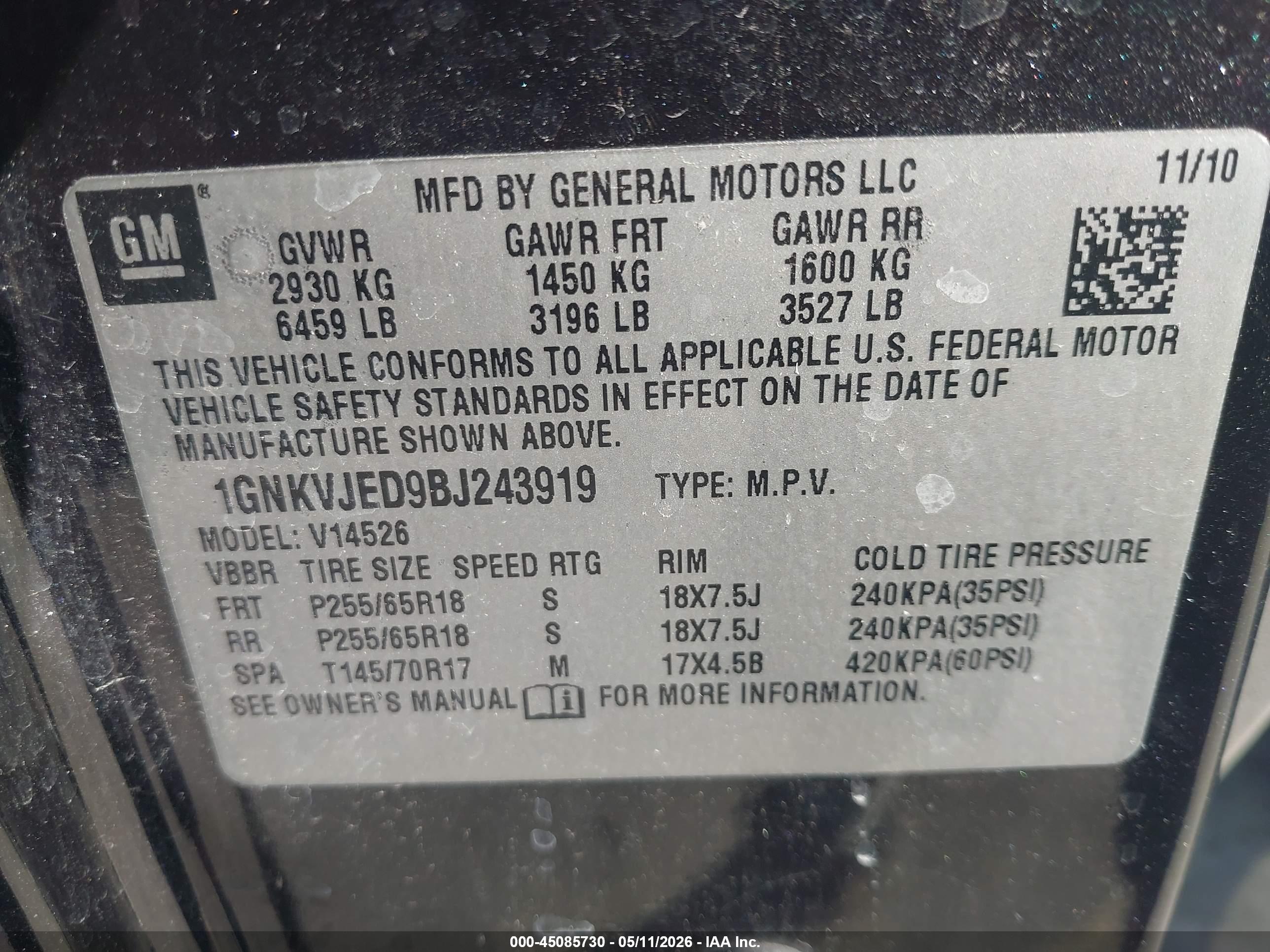 CHEVROLET TRAVERSE image 9