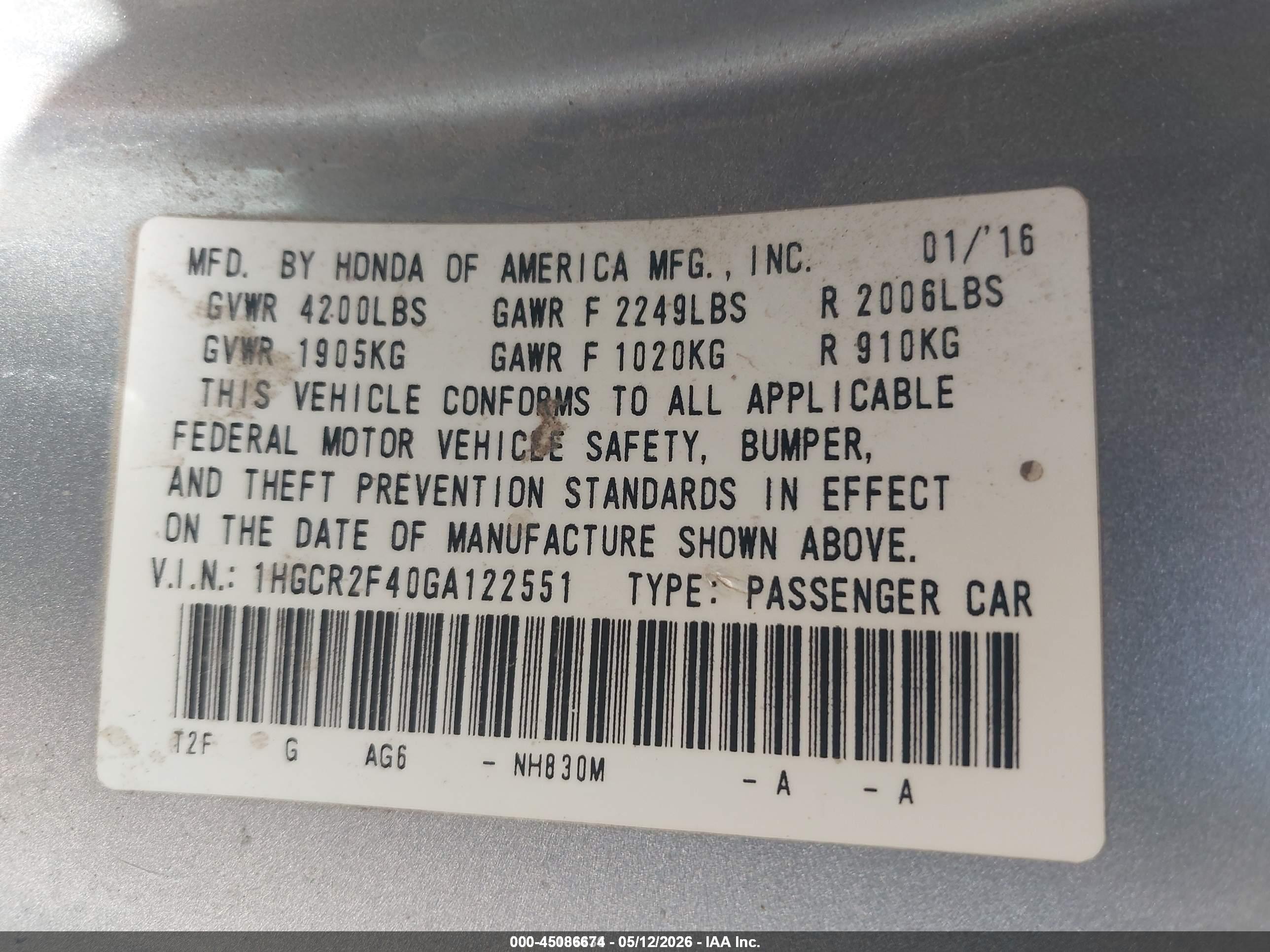 HONDA ACCORD image 9
