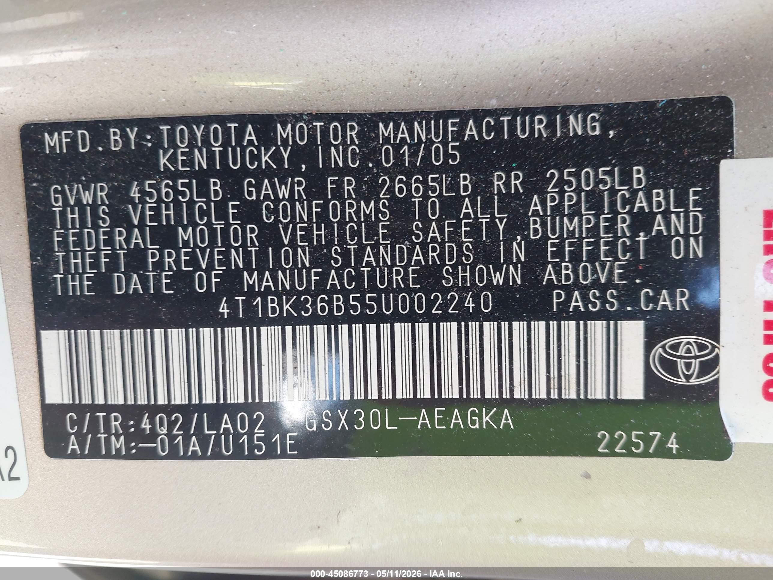 TOYOTA AVALON image 9
