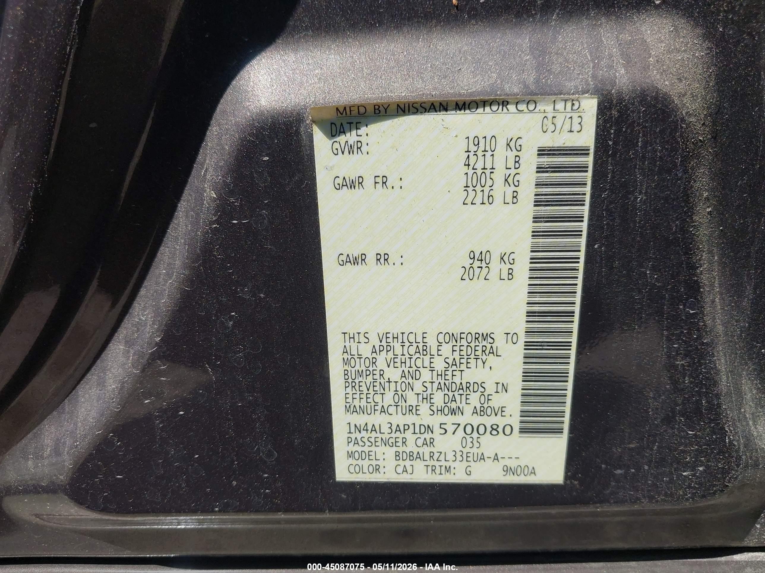 NISSAN ALTIMA image 9