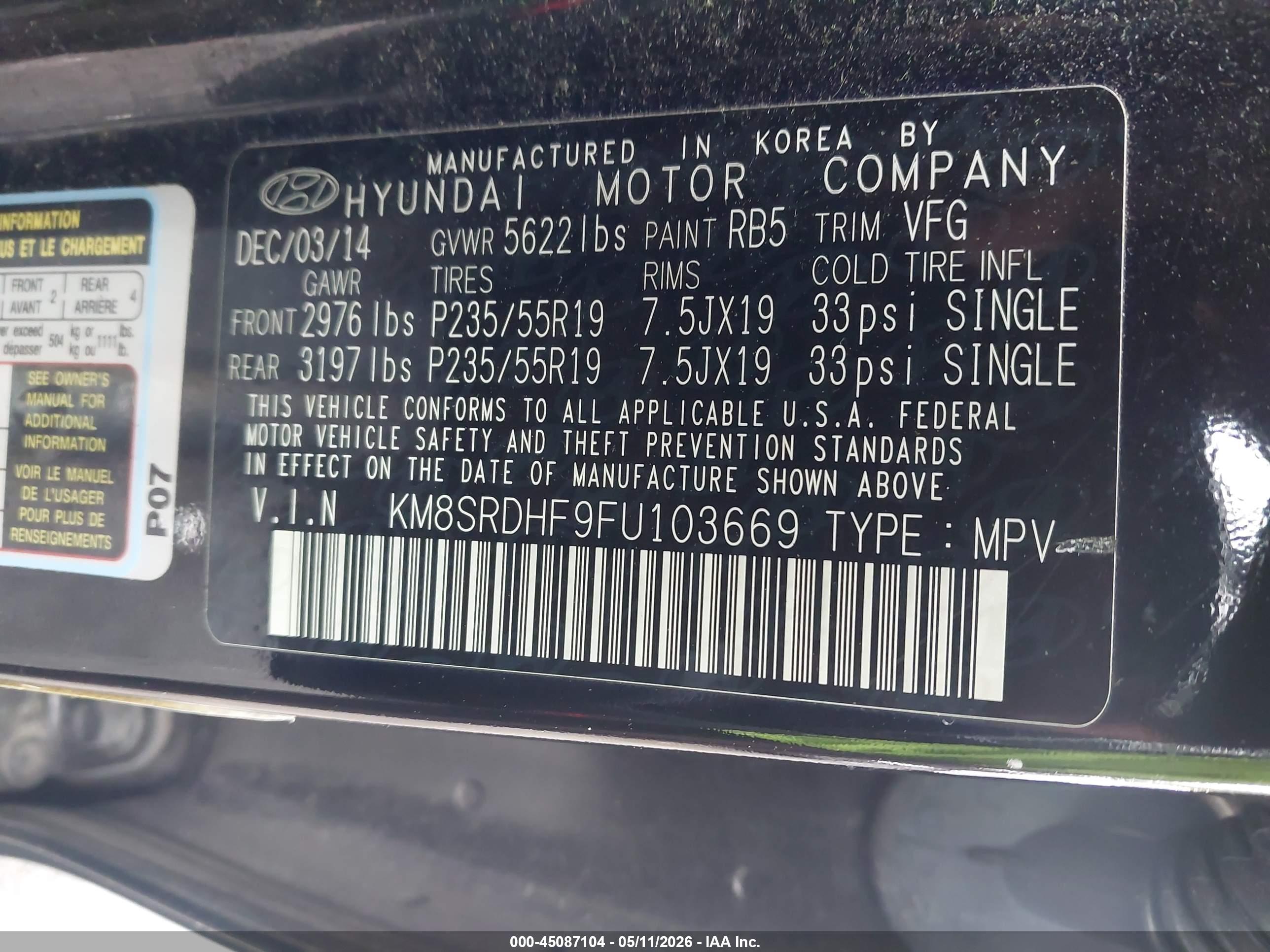 HYUNDAI SANTA image 9