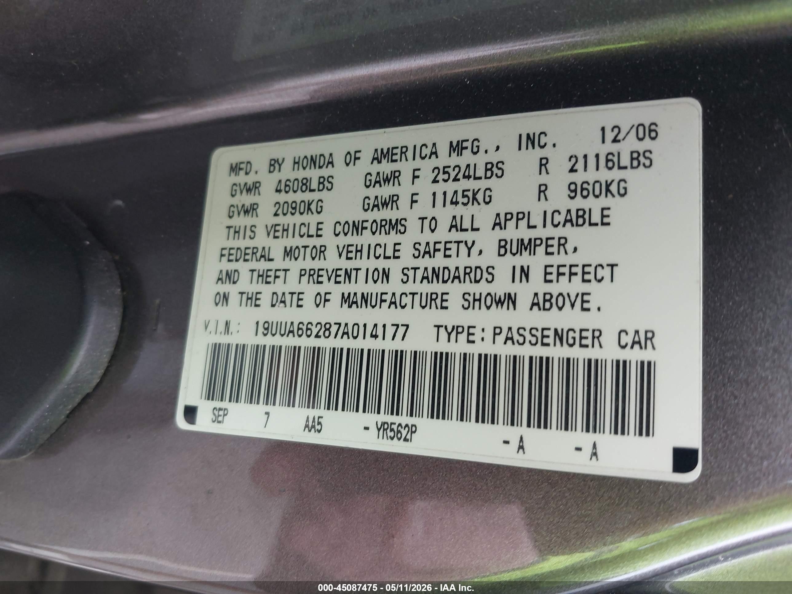 ACURA TL image 9