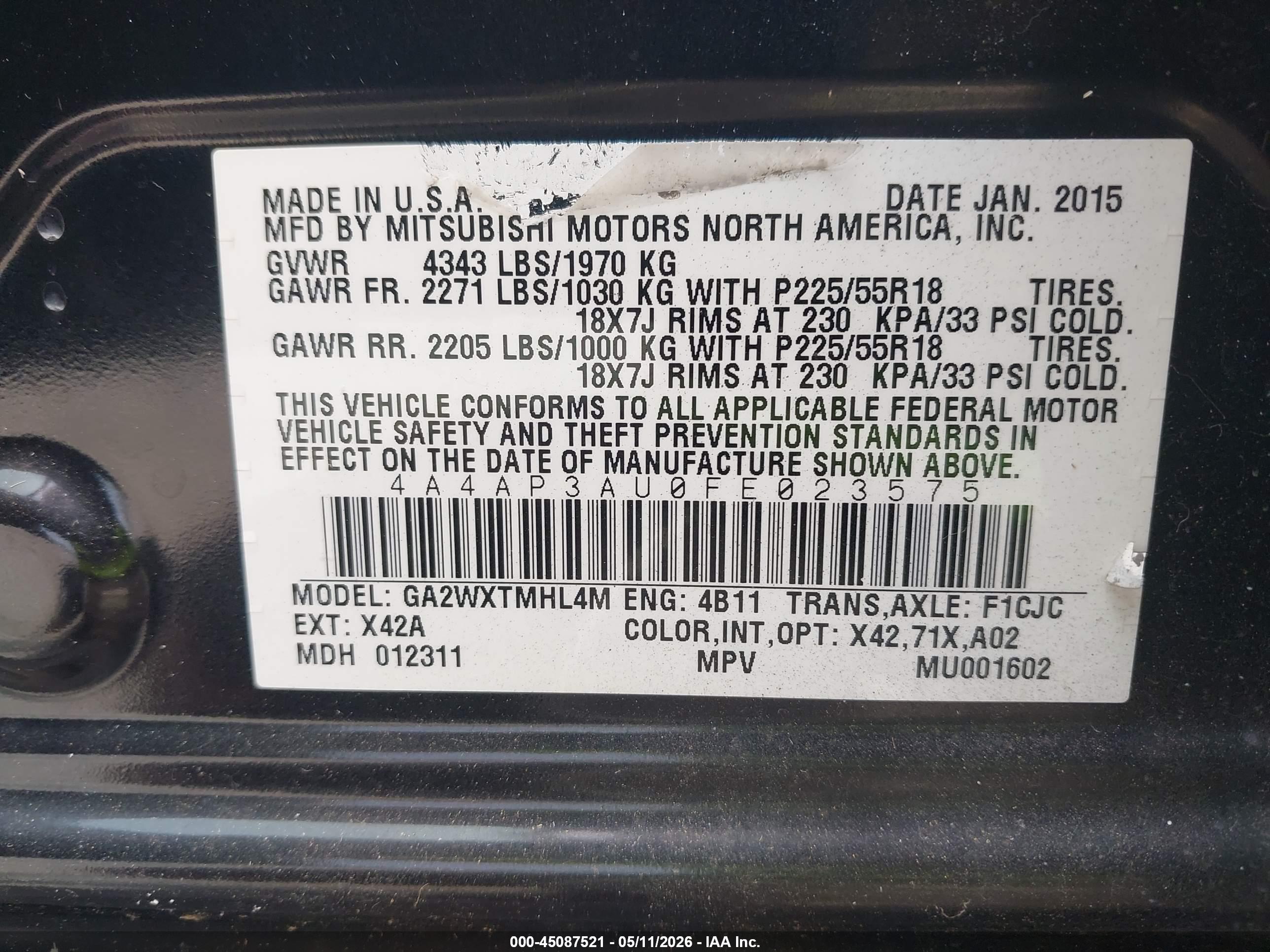 MITSUBISHI OUTLANDER image 9