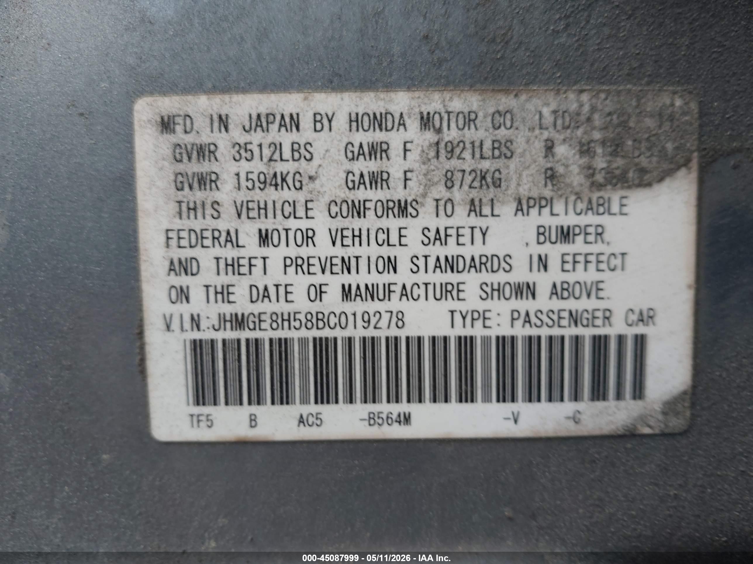 HONDA FIT image 9