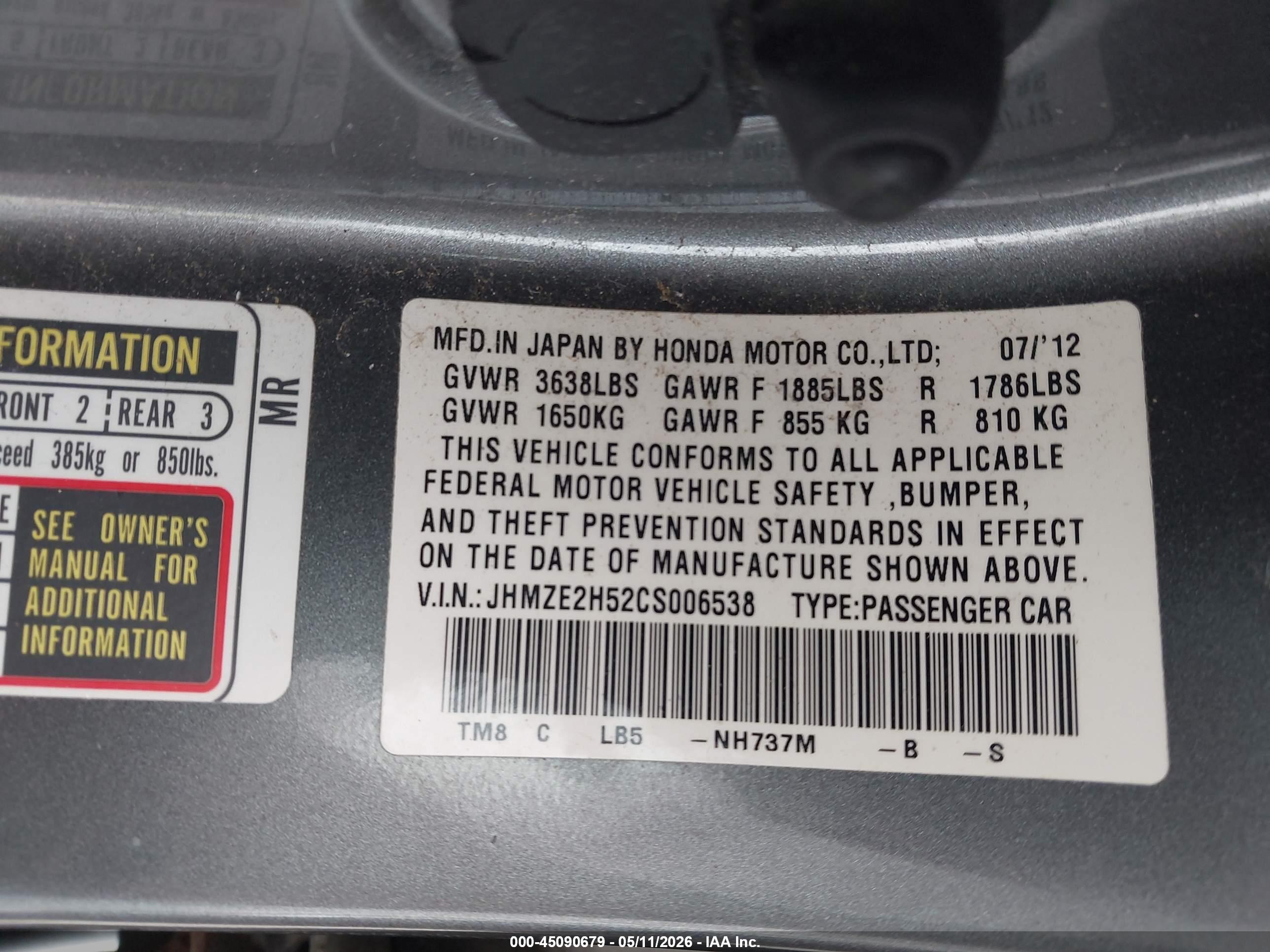 HONDA INSIGHT image 9