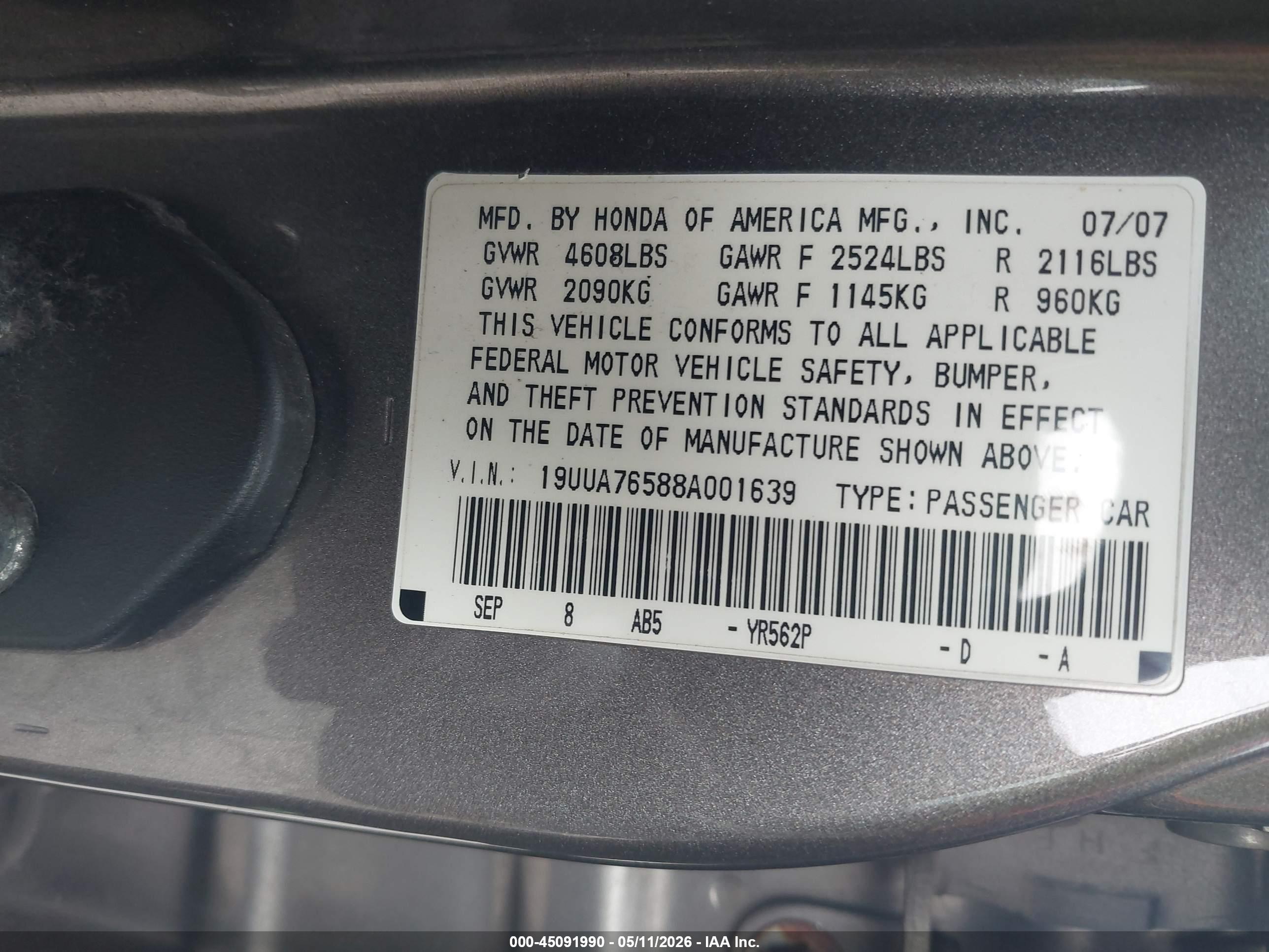 ACURA TL image 9