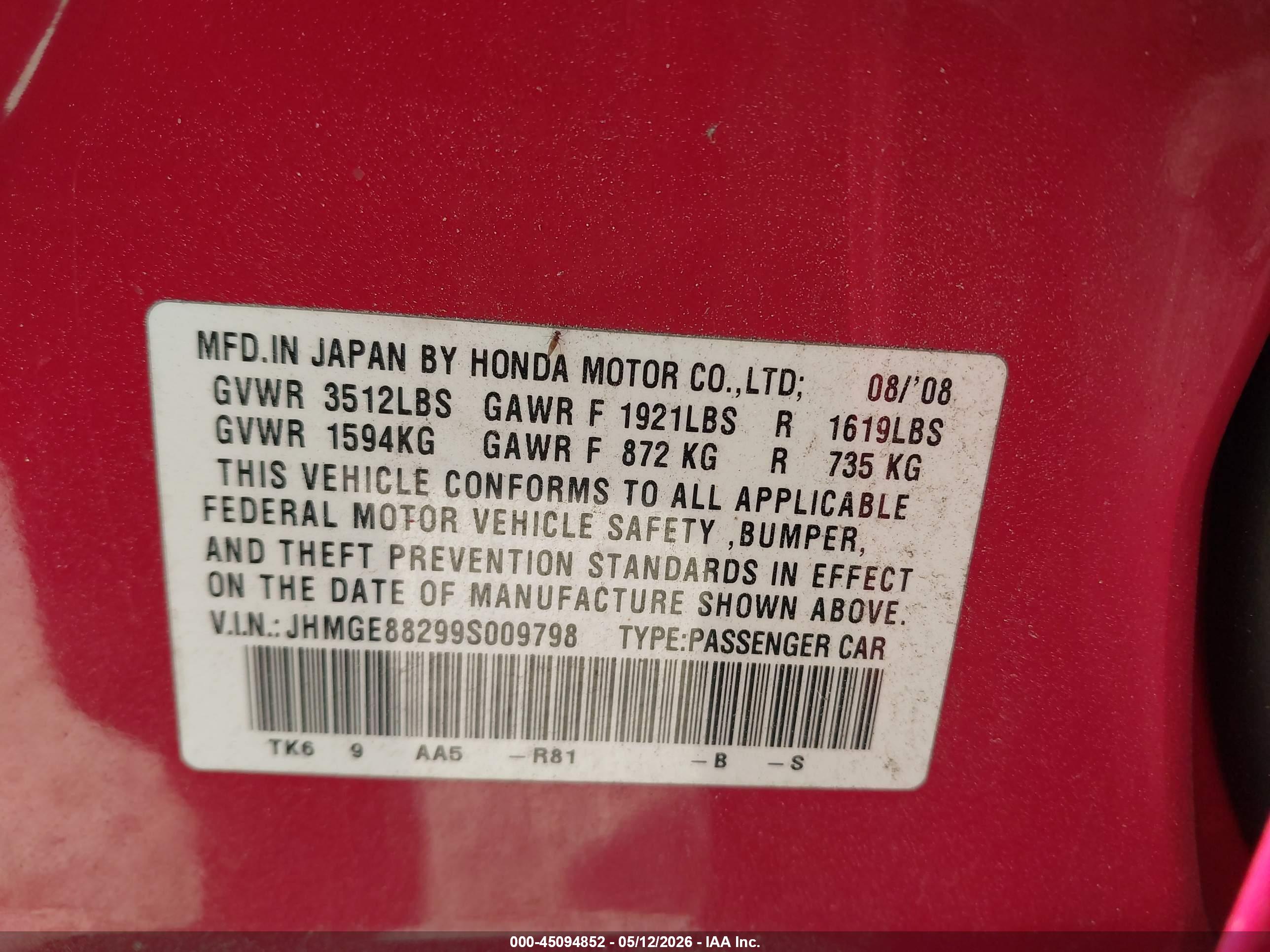 HONDA FIT image 9