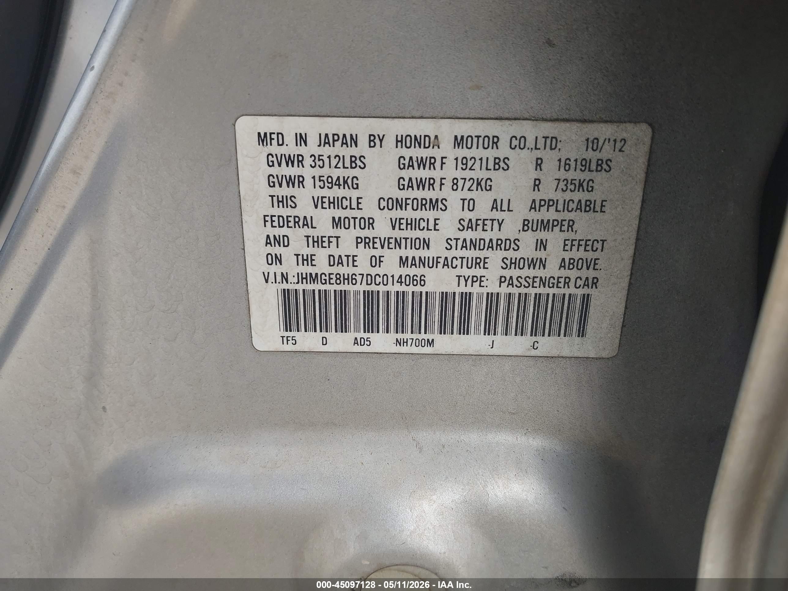 HONDA FIT image 9