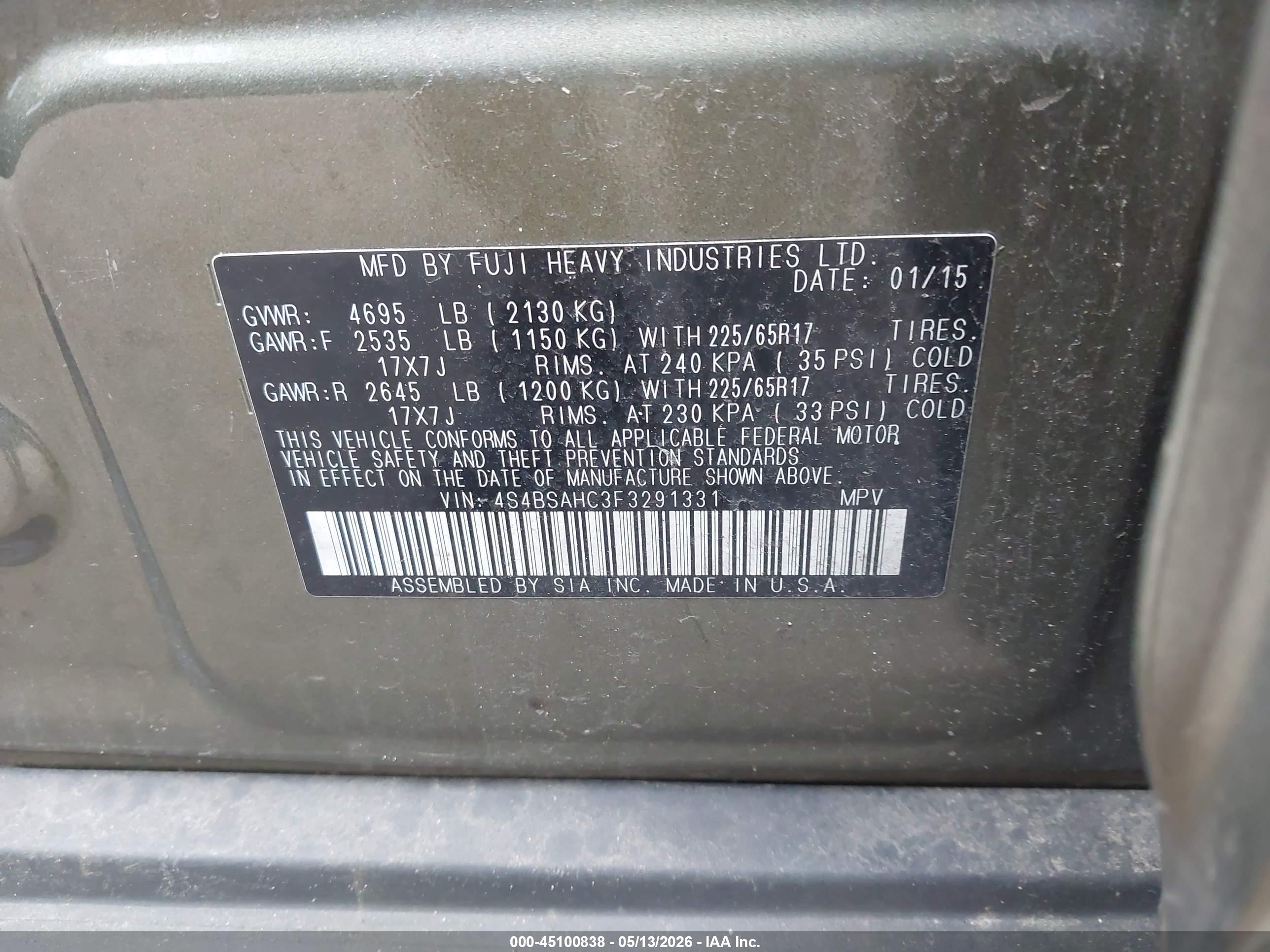 SUBARU OUTBACK image 9