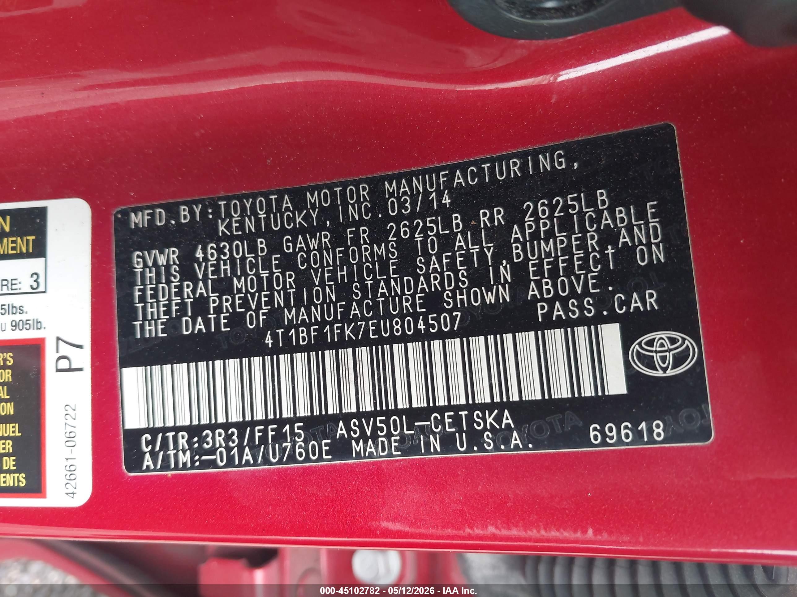 TOYOTA CAMRY image 9