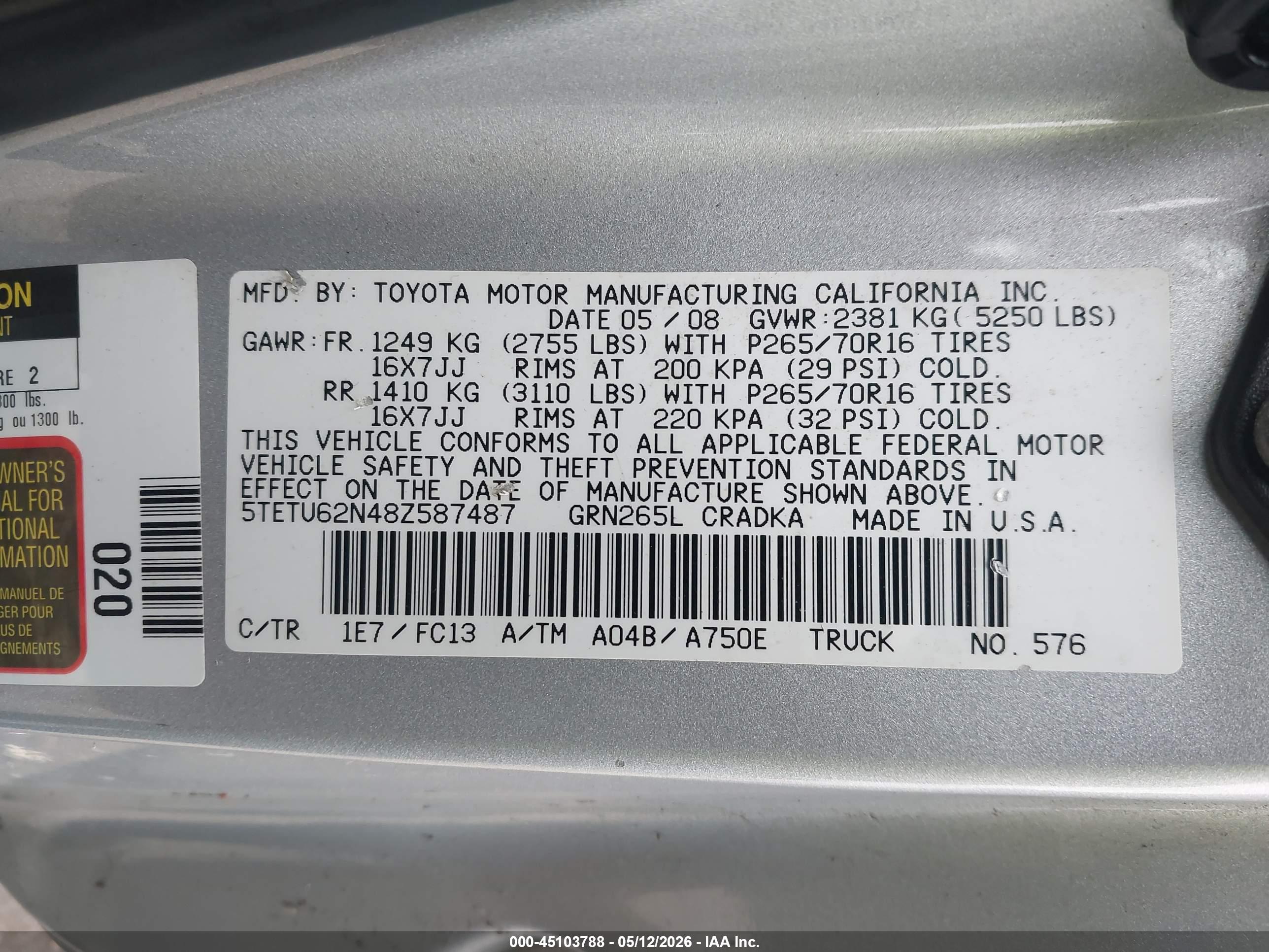TOYOTA TACOMA image 9