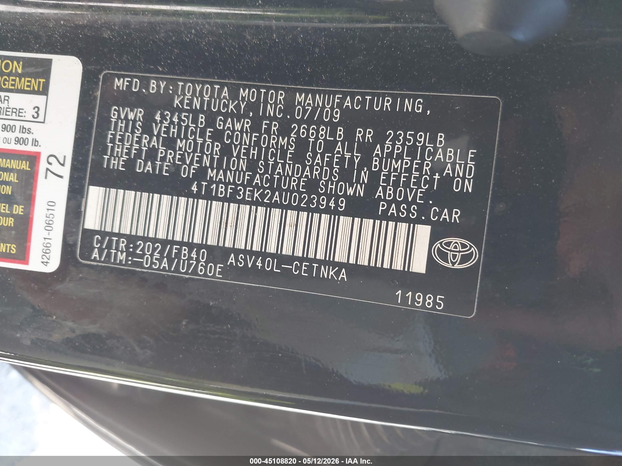 TOYOTA CAMRY image 9