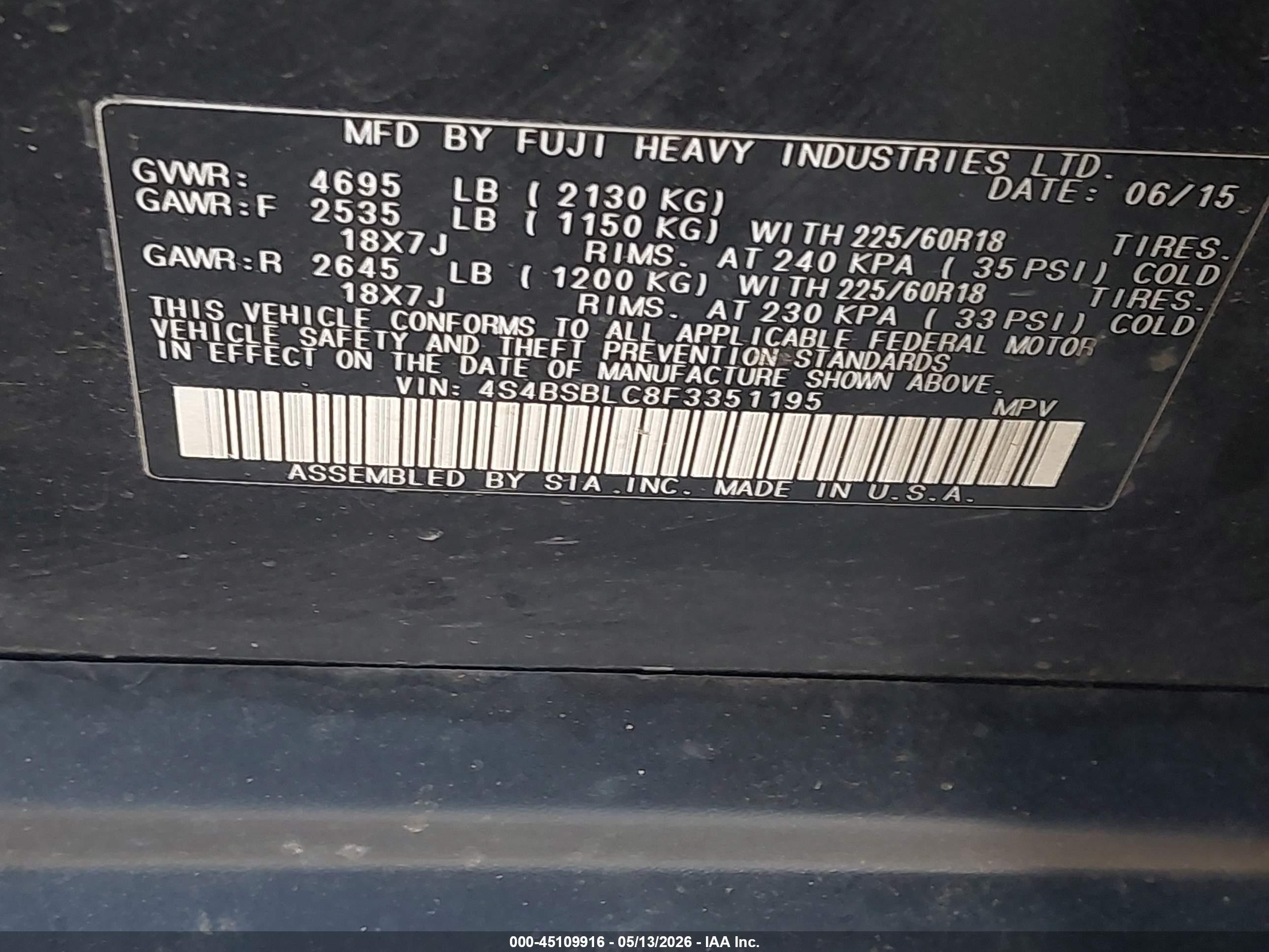 SUBARU OUTBACK image 9