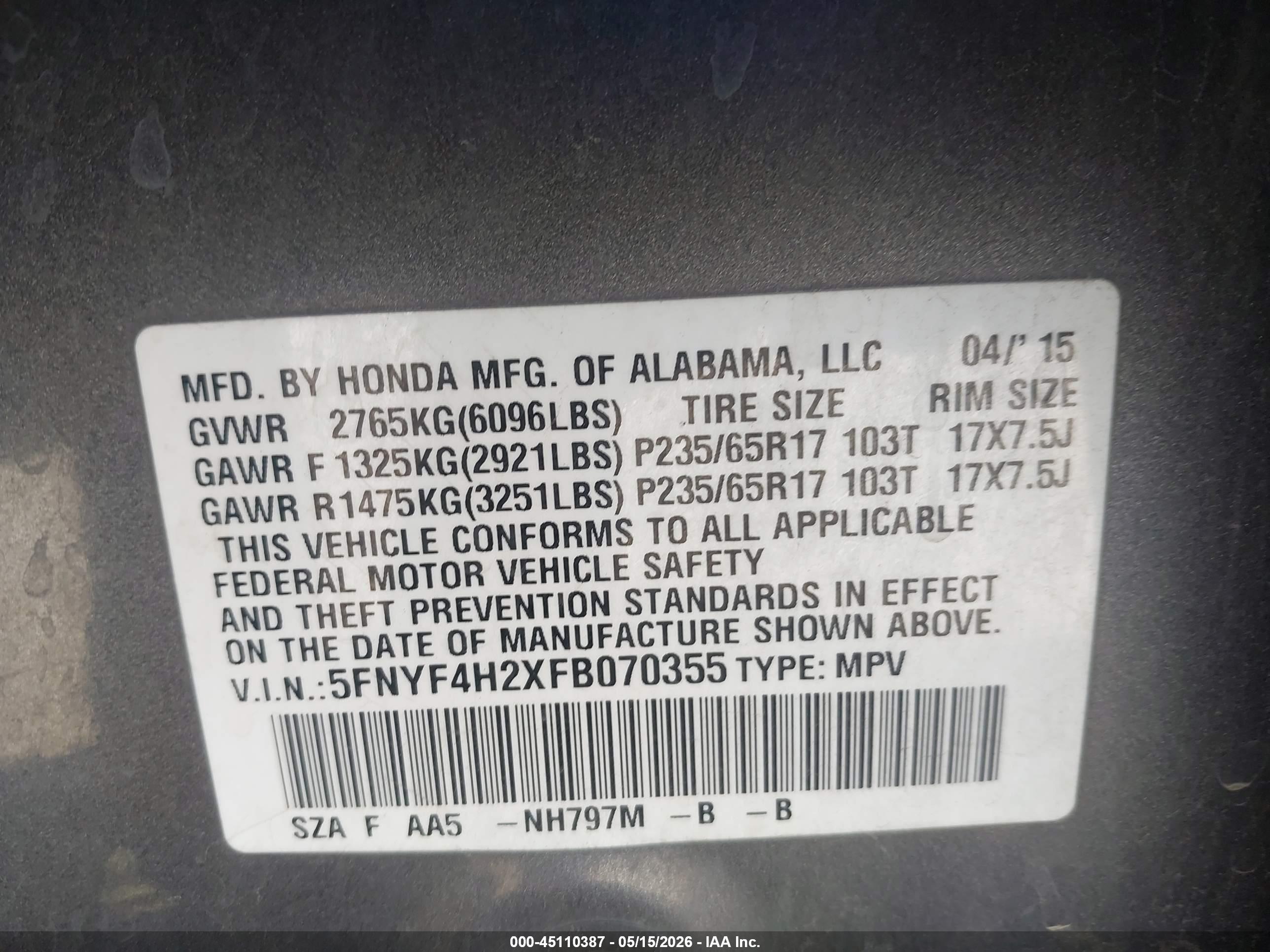 HONDA PILOT image 9