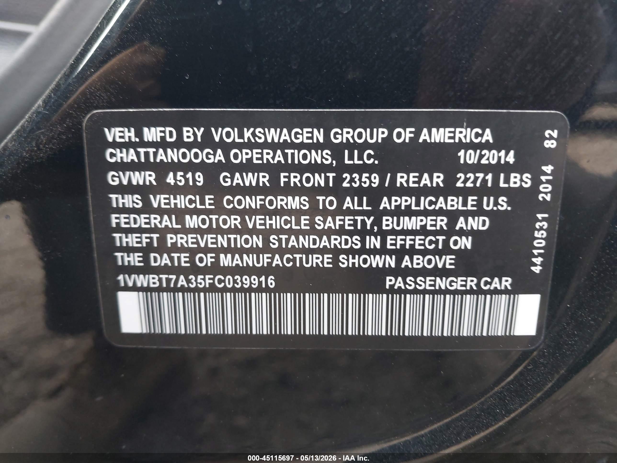 VOLKSWAGEN PASSAT image 9