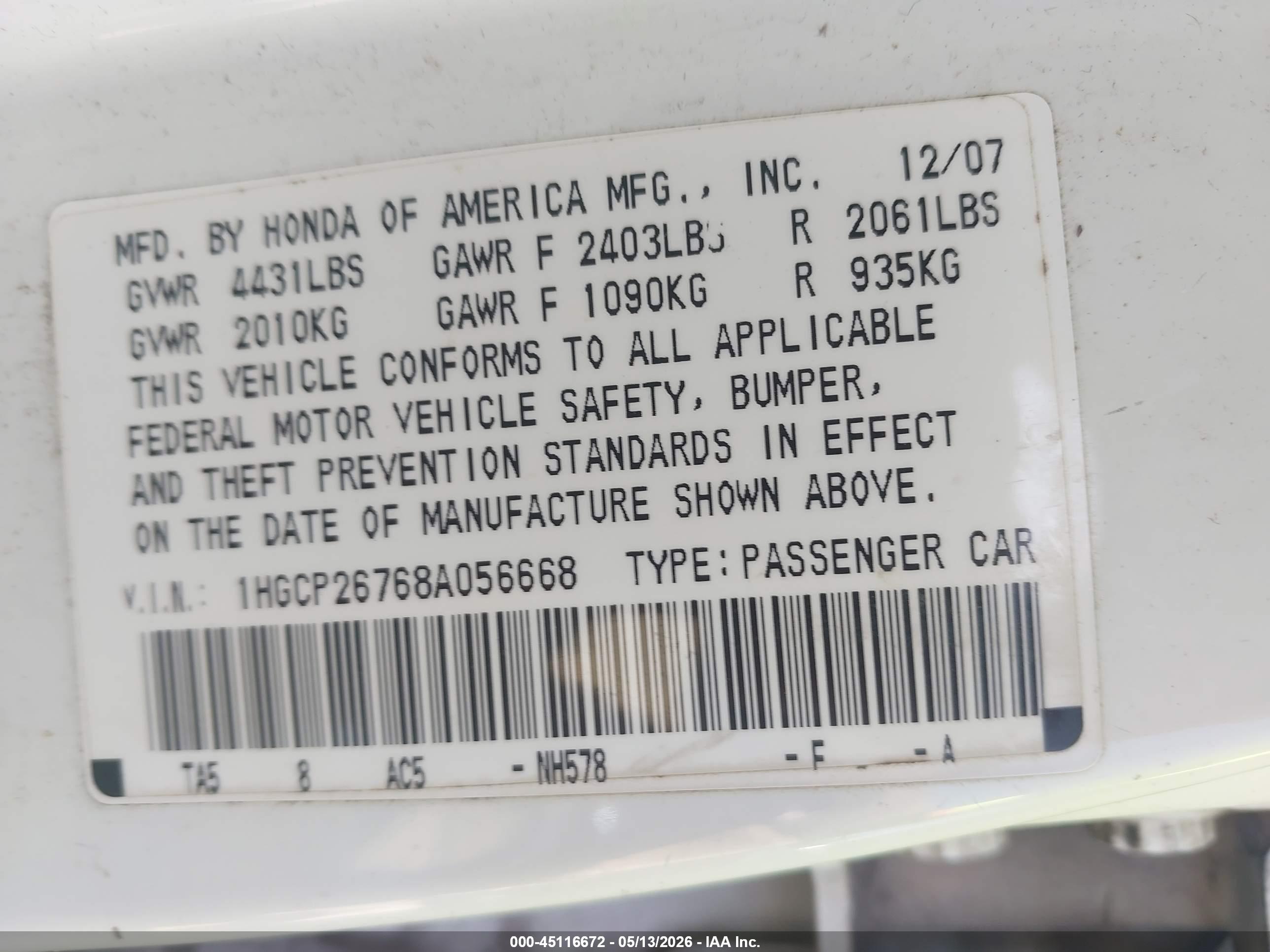 HONDA ACCORD image 9