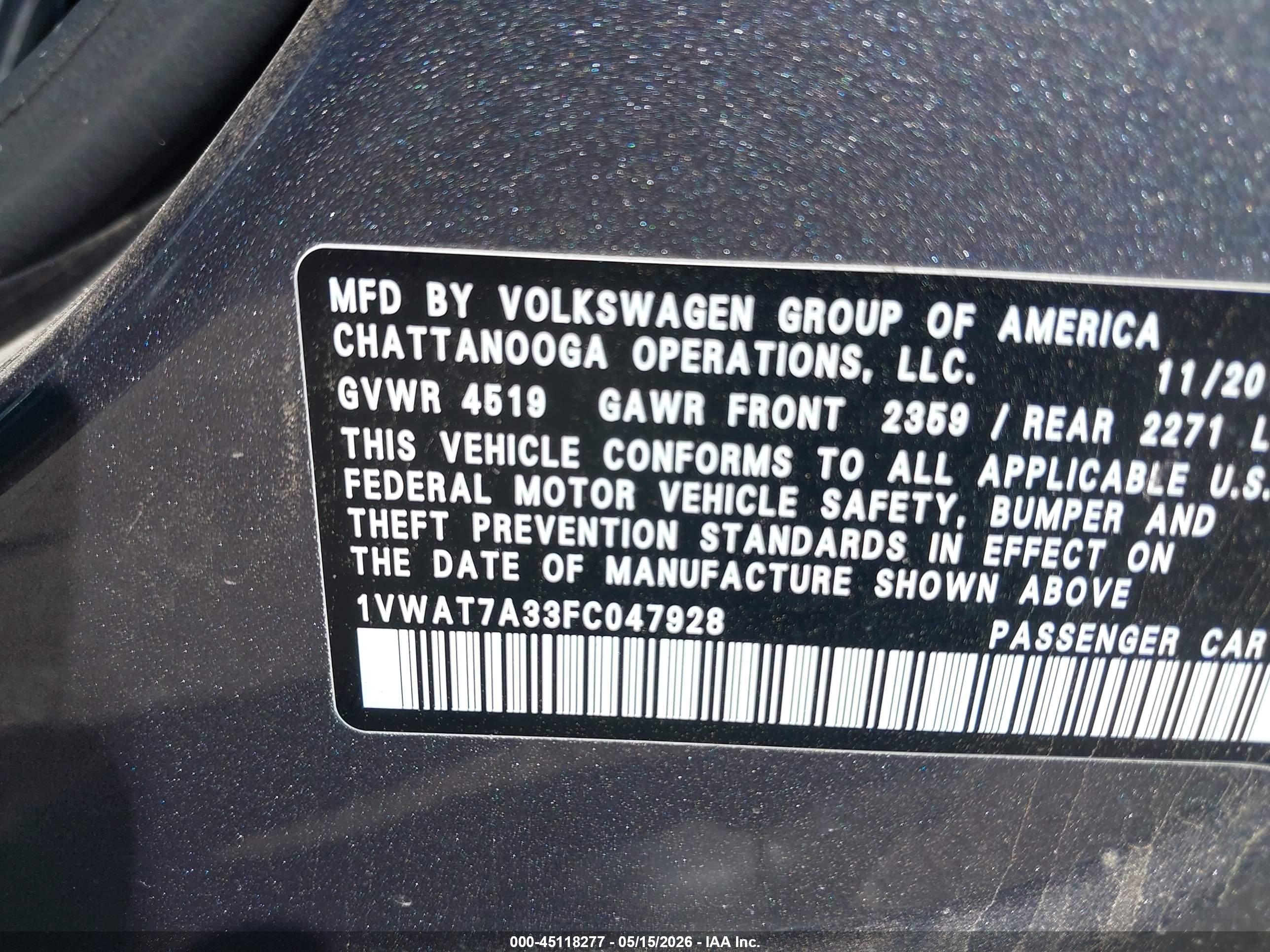 VOLKSWAGEN PASSAT image 9