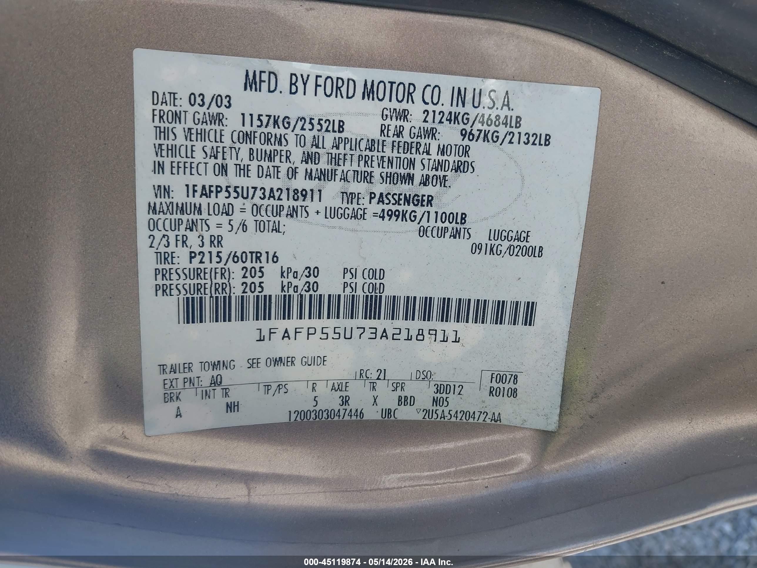 FORD TAURUS image 9