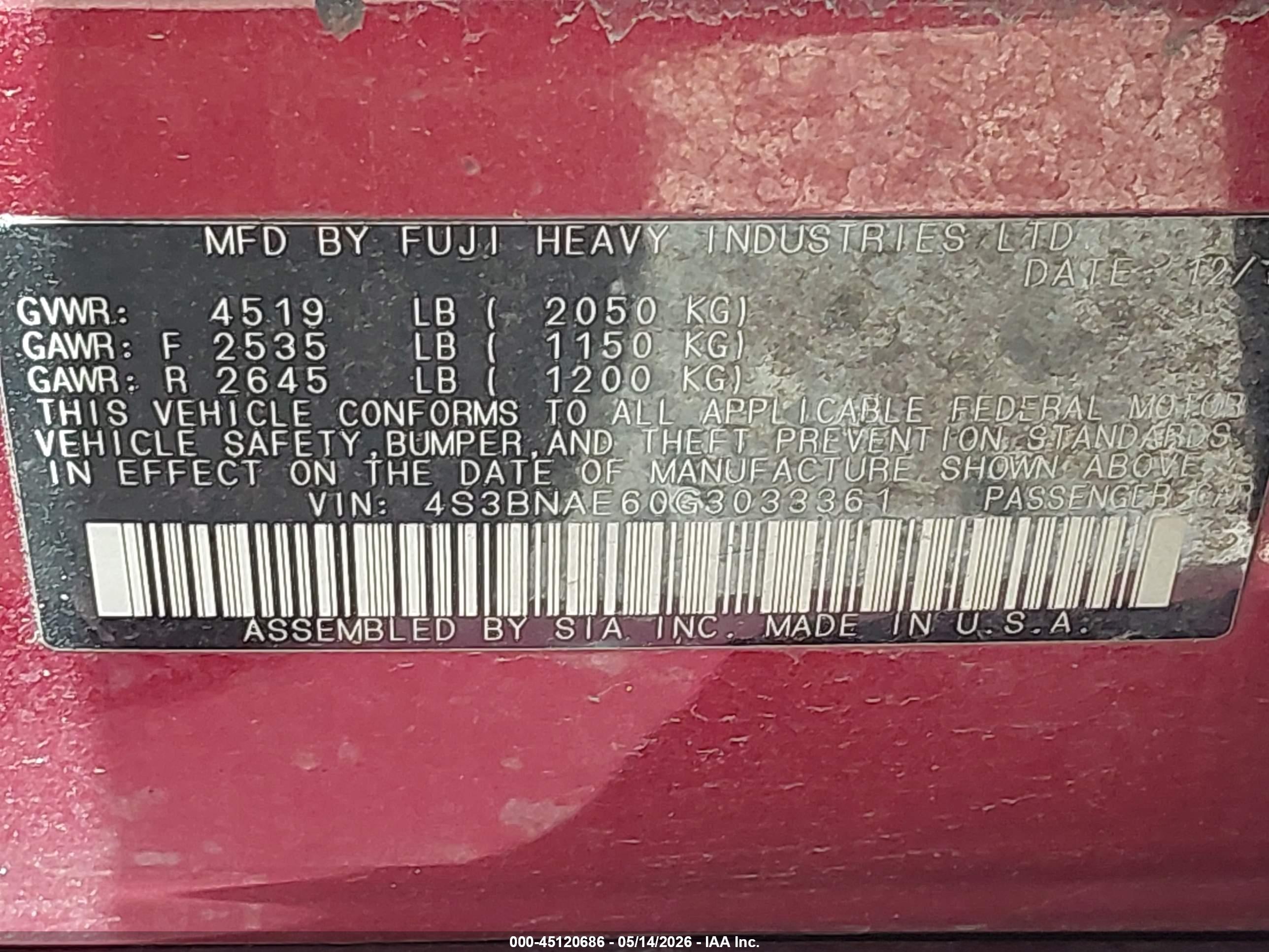 SUBARU LEGACY image 9