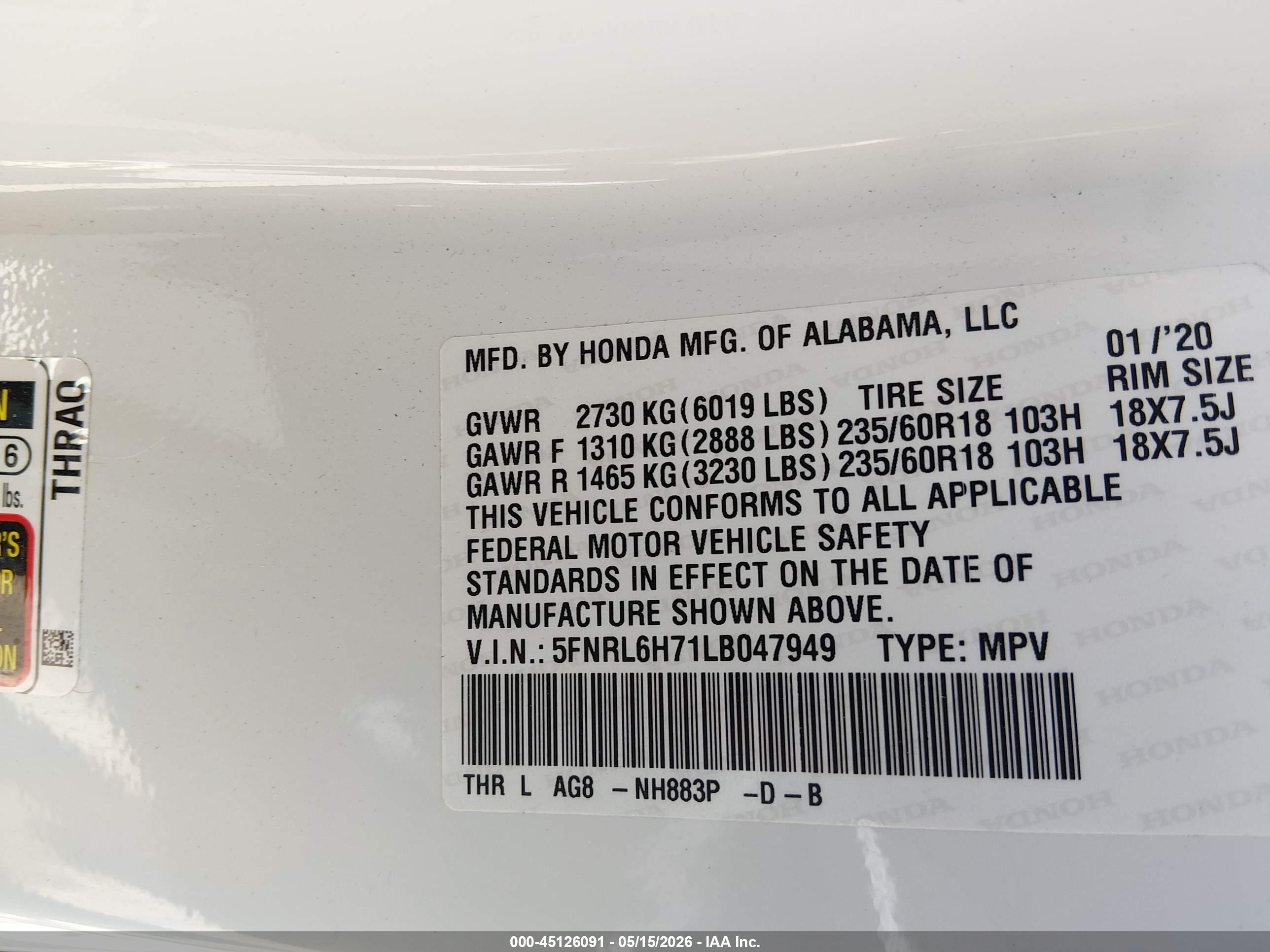 HONDA ODYSSEY image 9