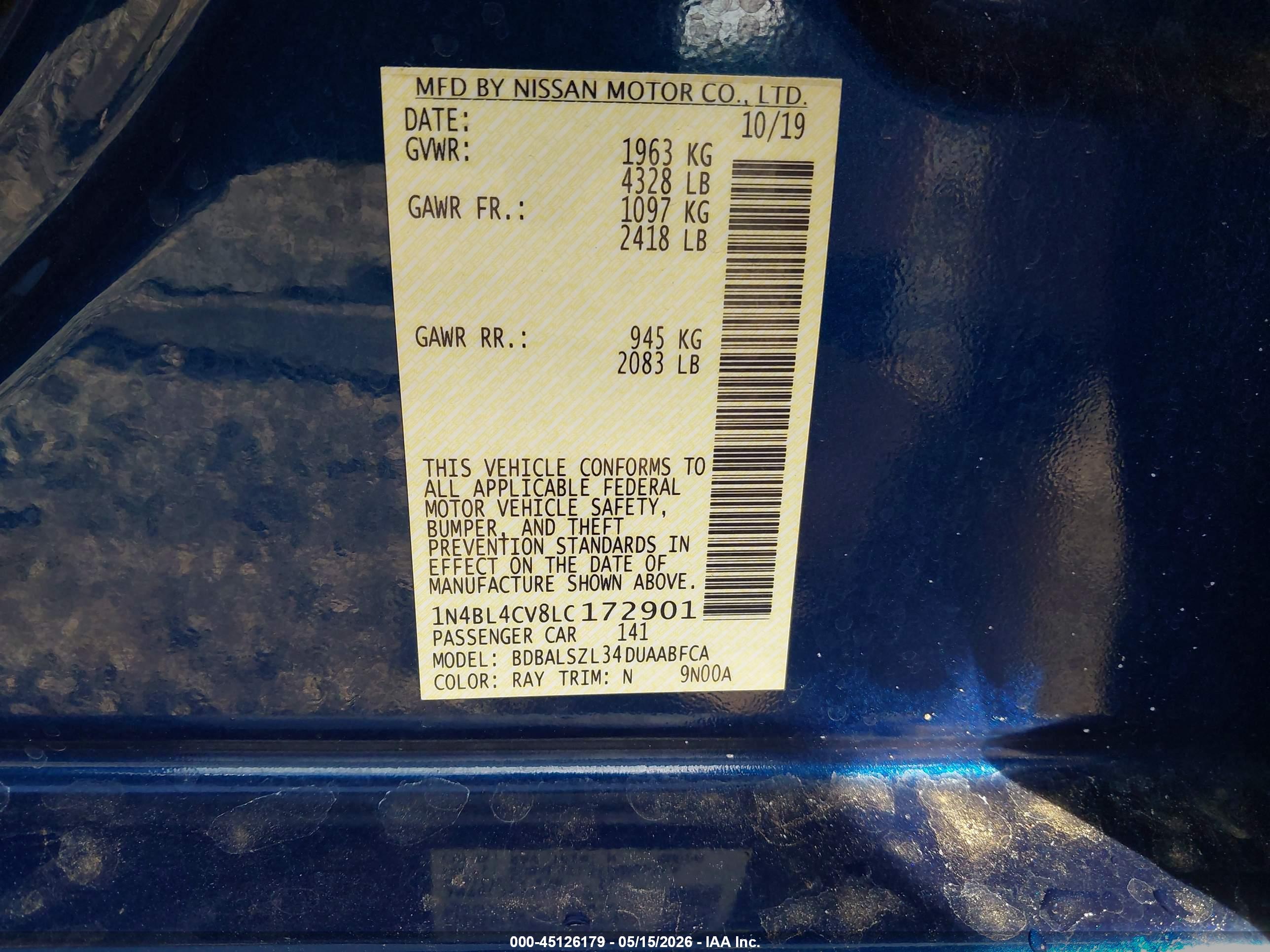 NISSAN ALTIMA image 9
