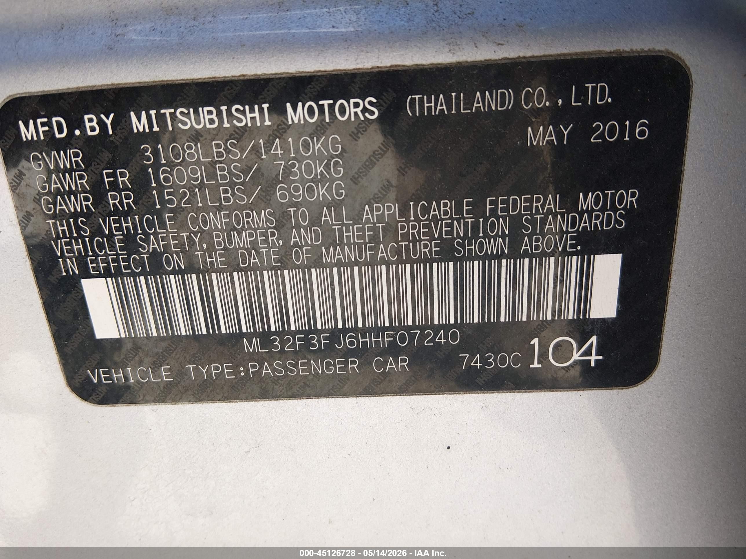 MITSUBISHI MIRAGE image 9