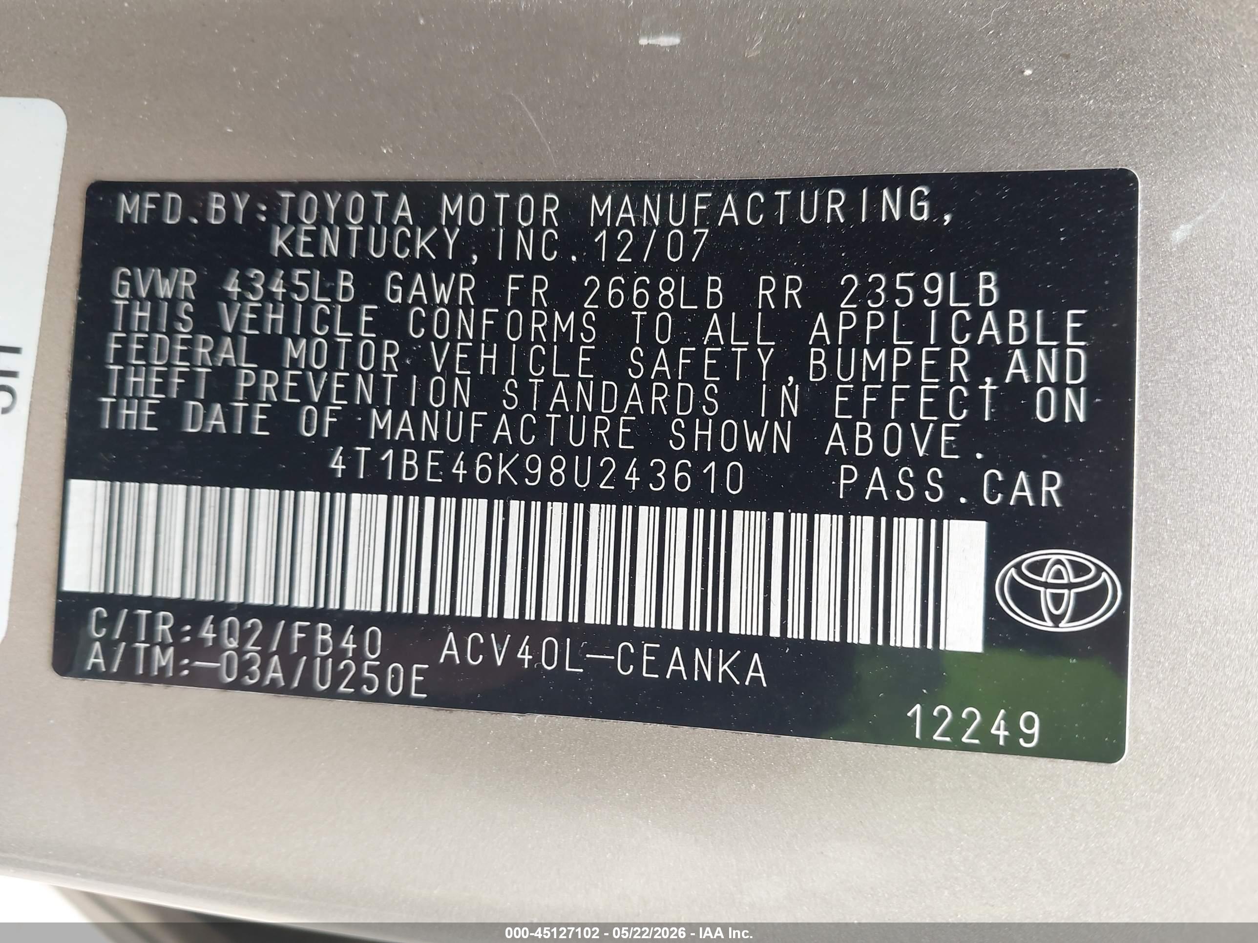 TOYOTA CAMRY image 9