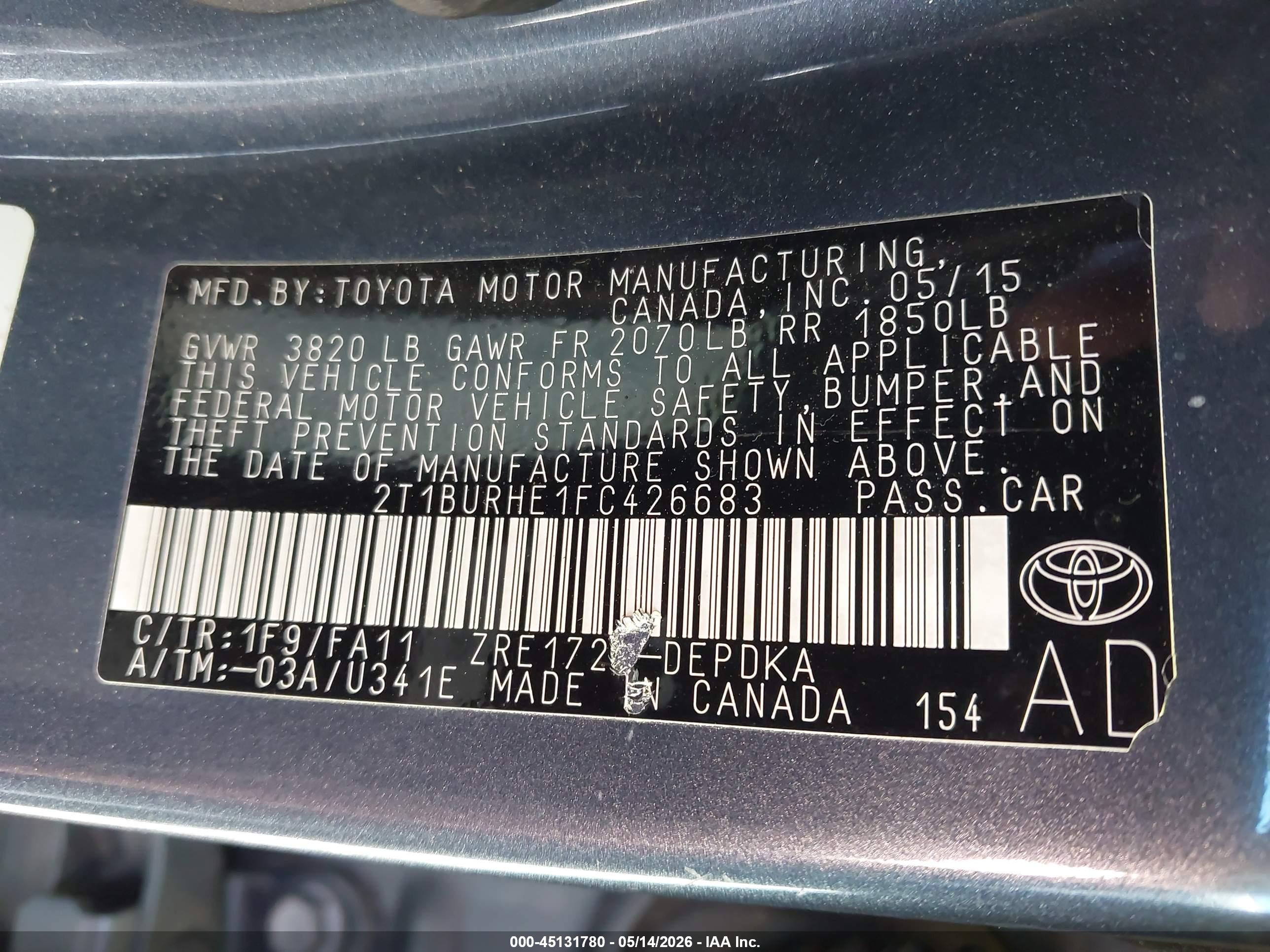 TOYOTA COROLLA image 9