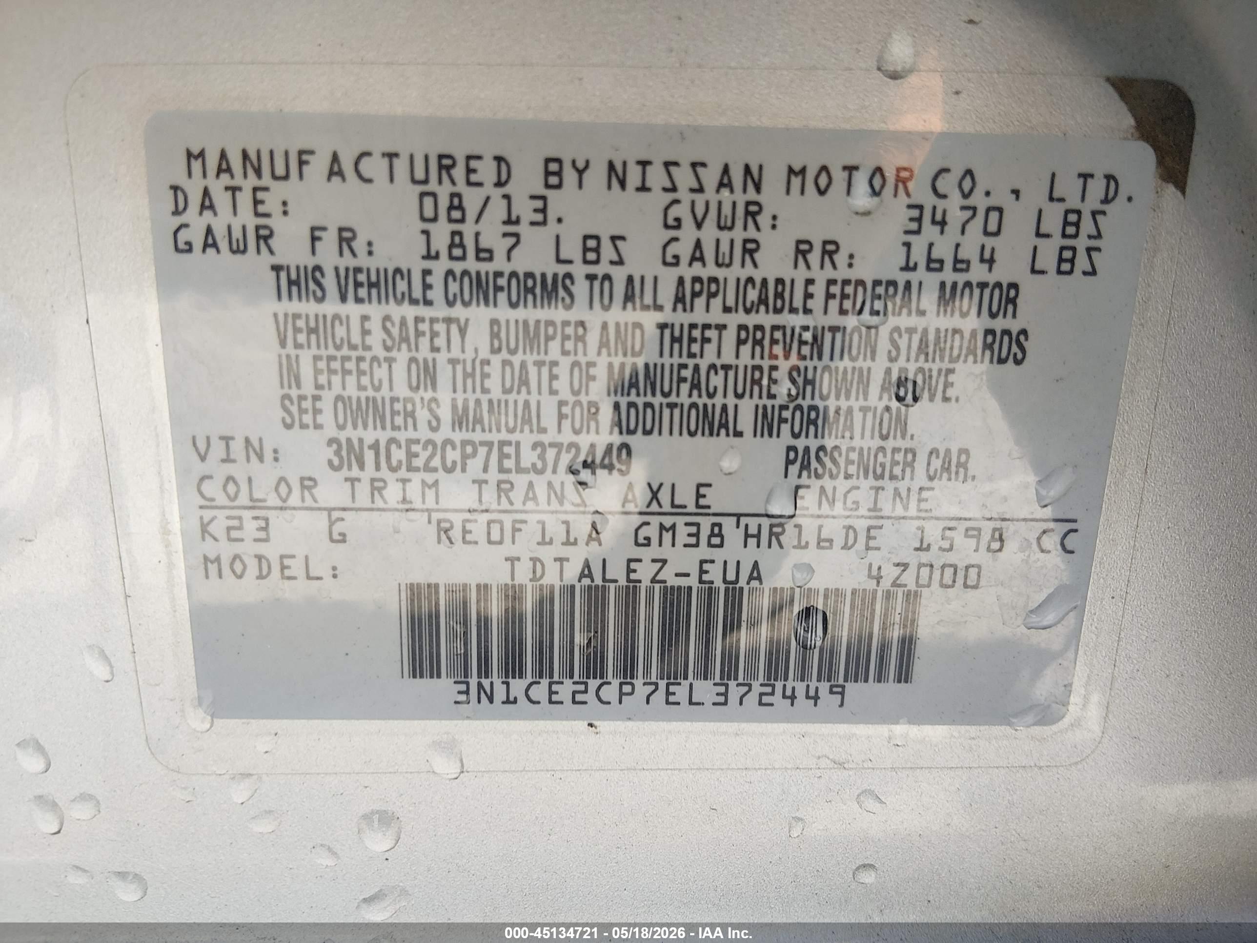 NISSAN VERSA image 9