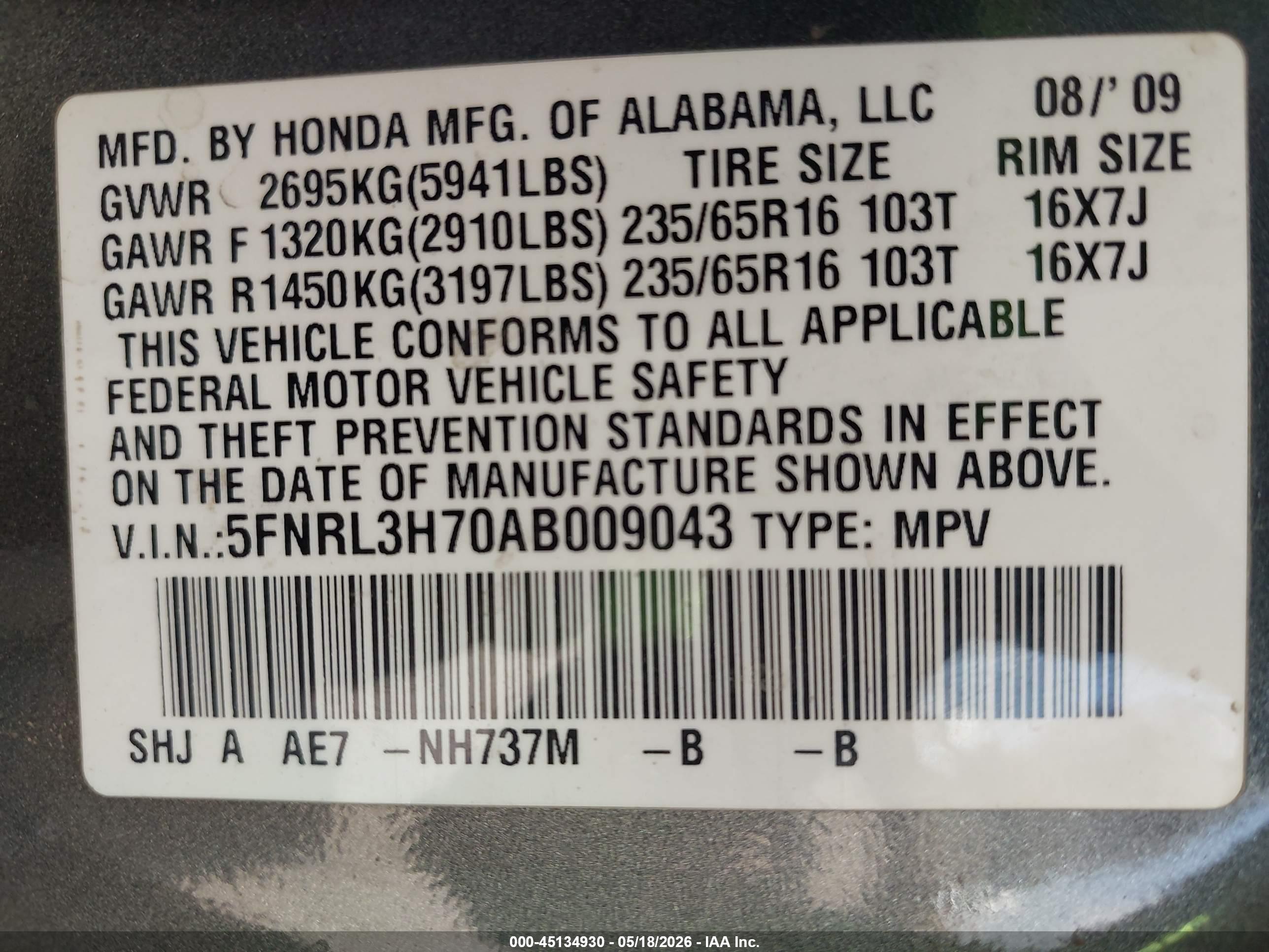 HONDA ODYSSEY image 9