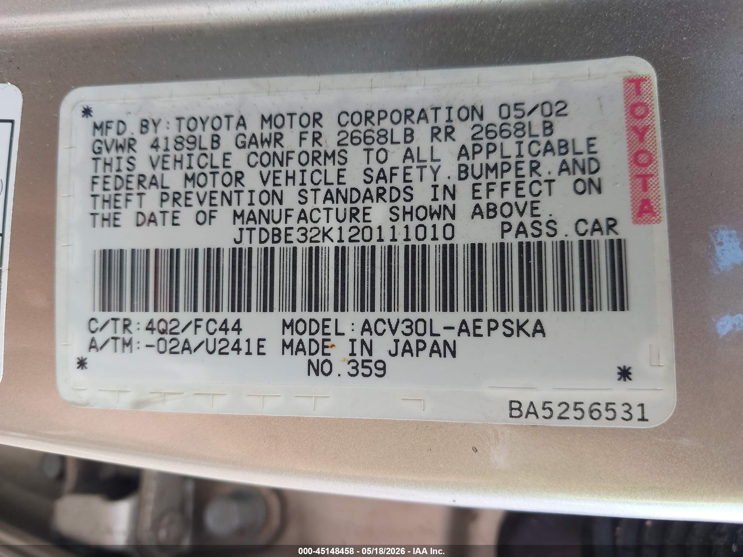 TOYOTA CAMRY image 9