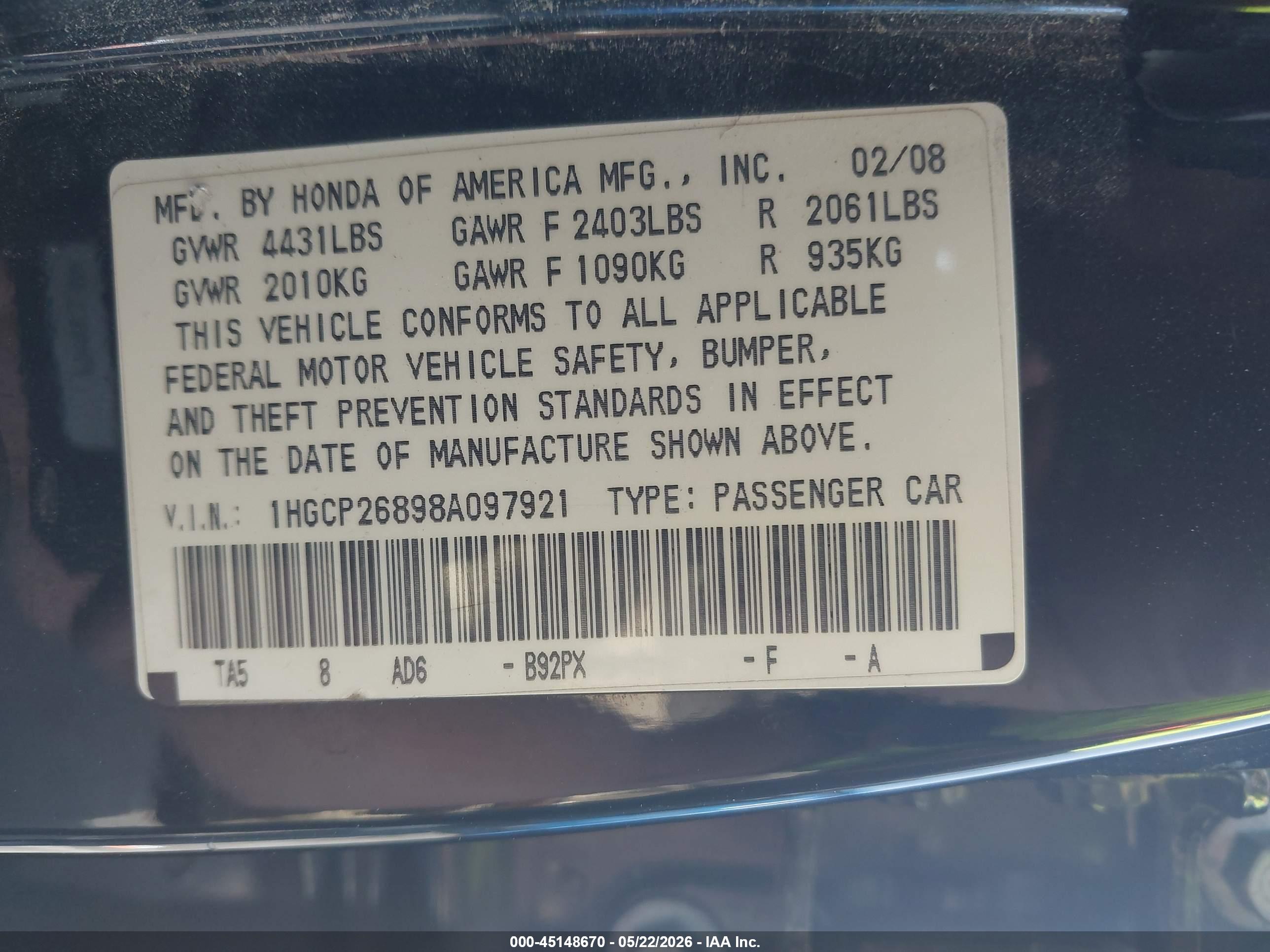 HONDA ACCORD image 9