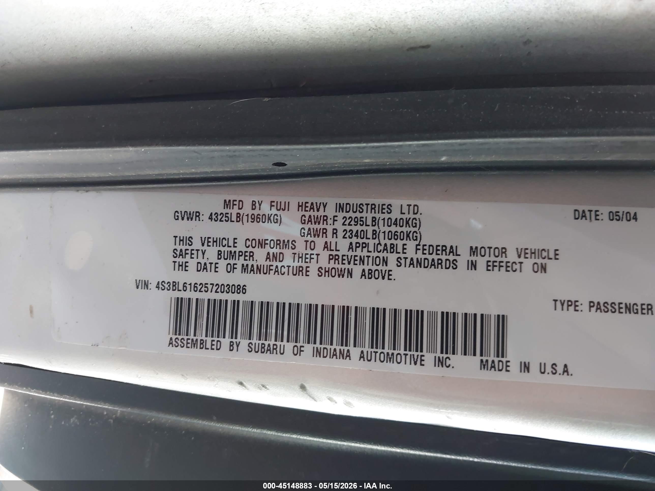 SUBARU LEGACY image 9