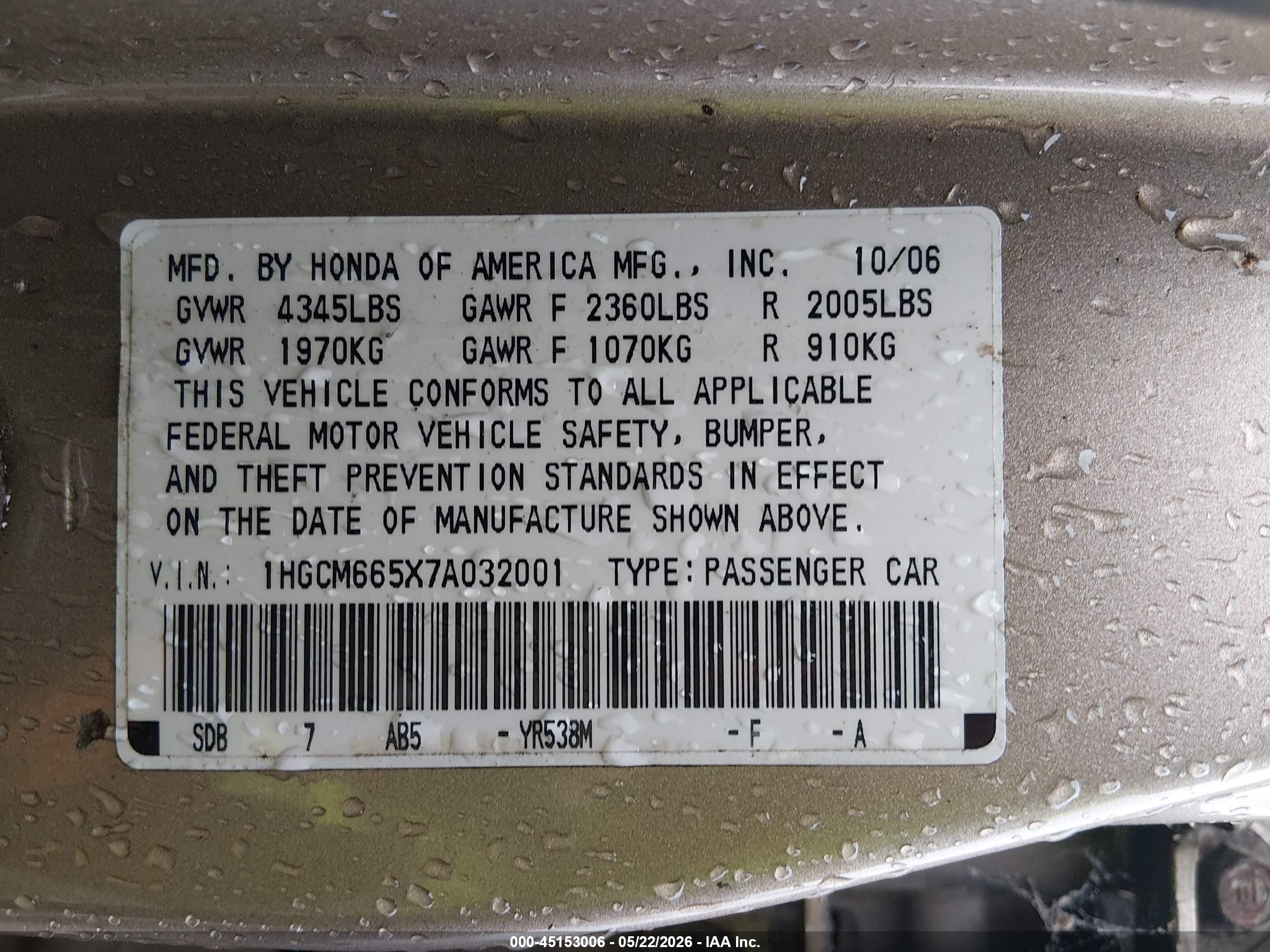 HONDA ACCORD image 9