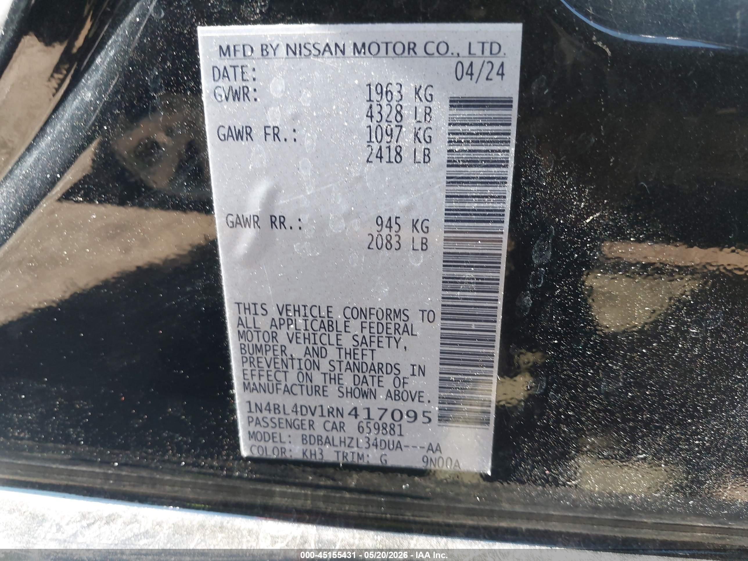 NISSAN ALTIMA image 9