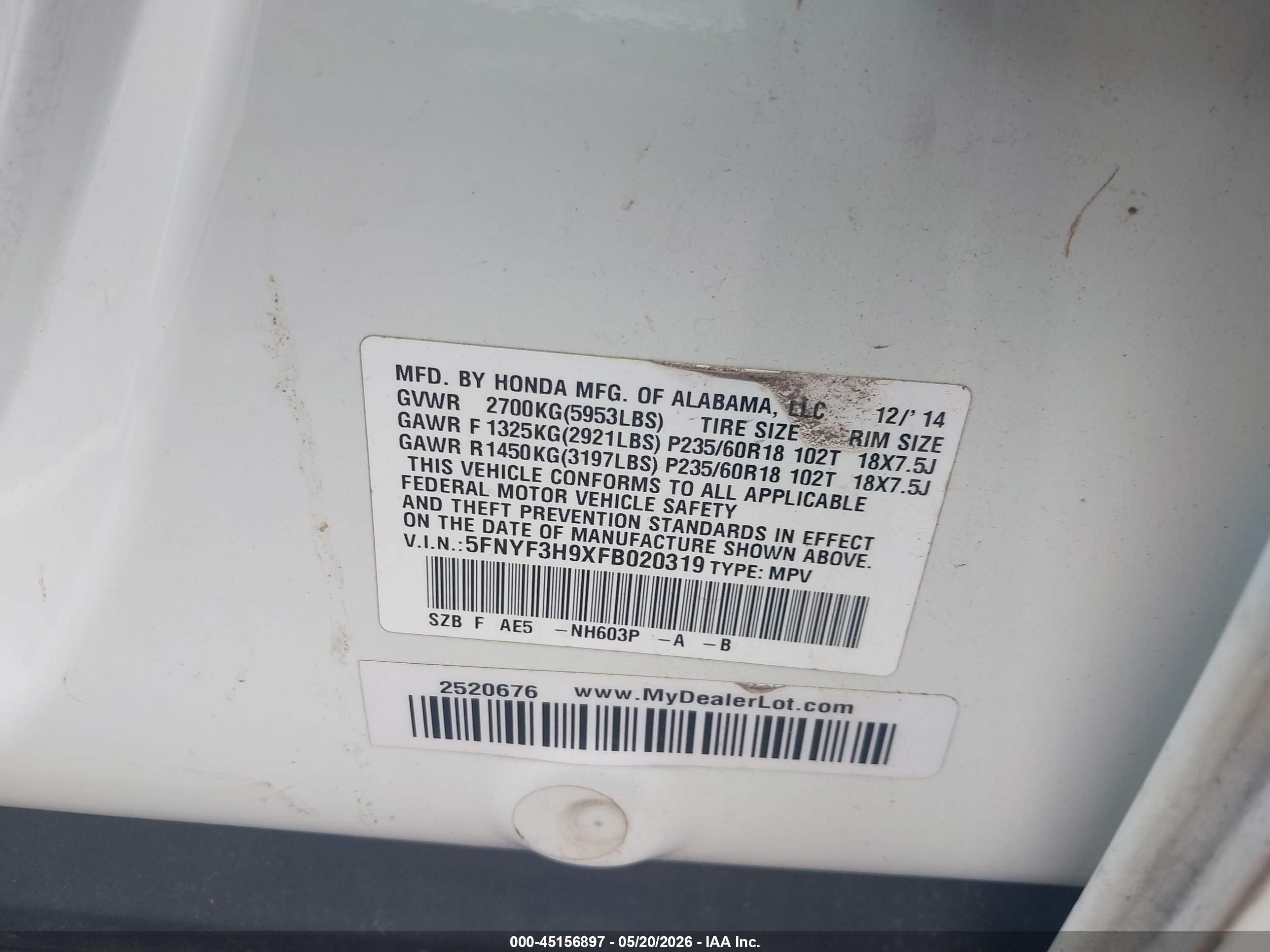 HONDA PILOT image 9