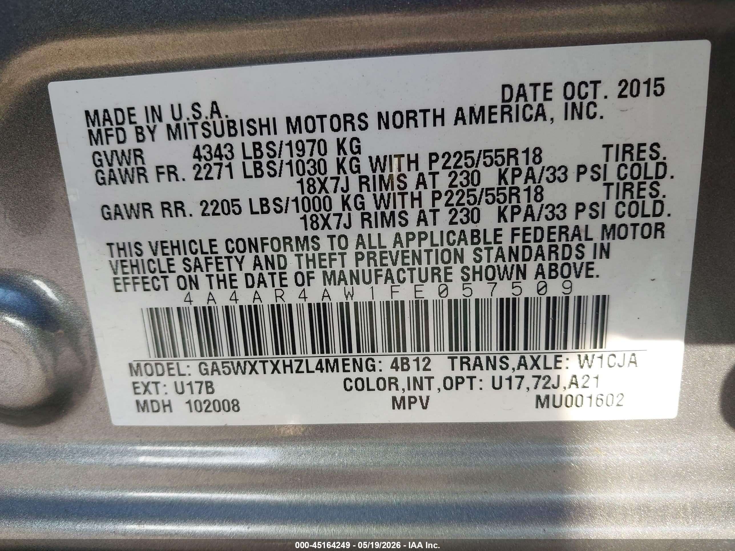 MITSUBISHI OUTLANDER image 9