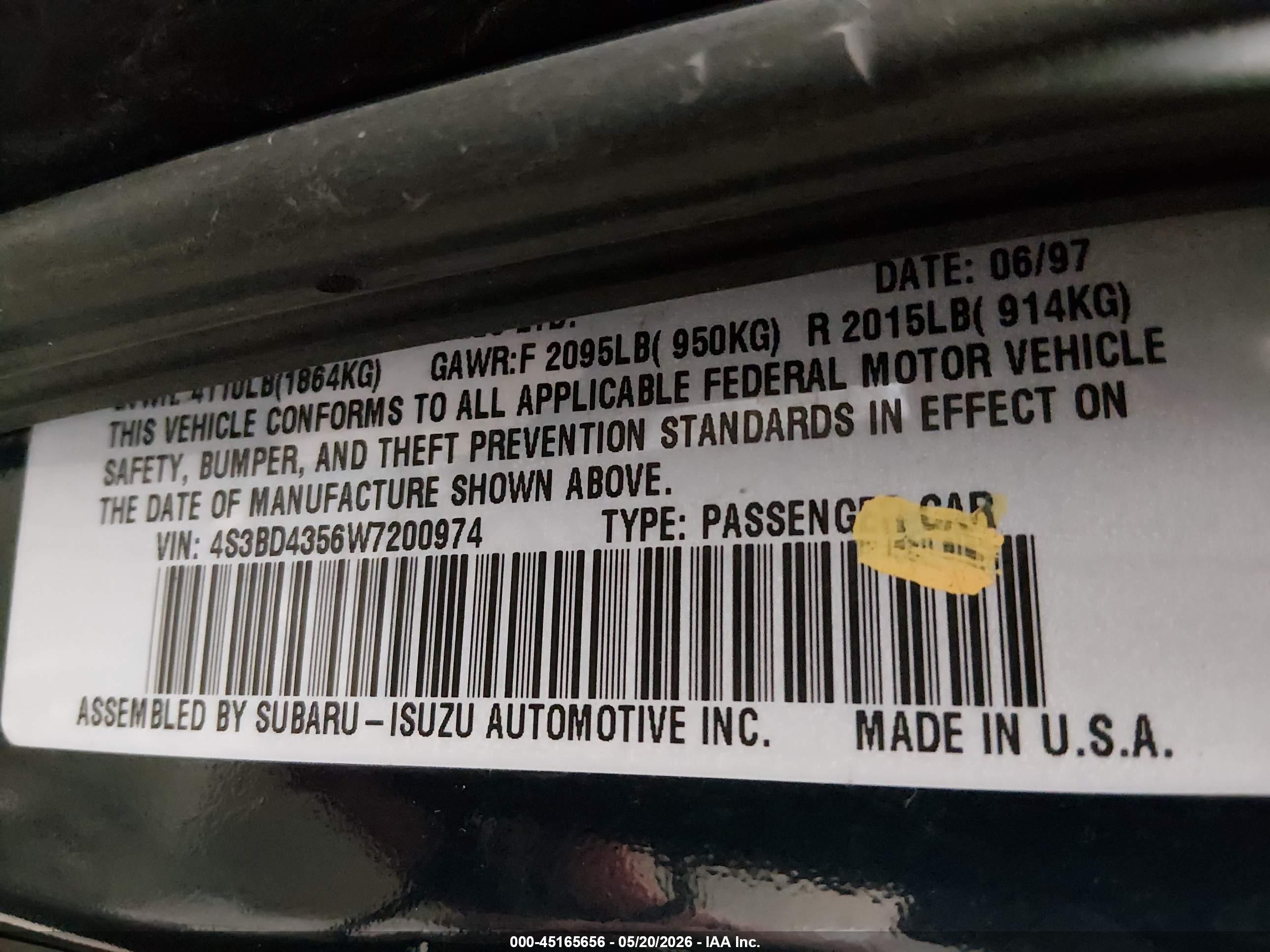 SUBARU LEGACY image 9