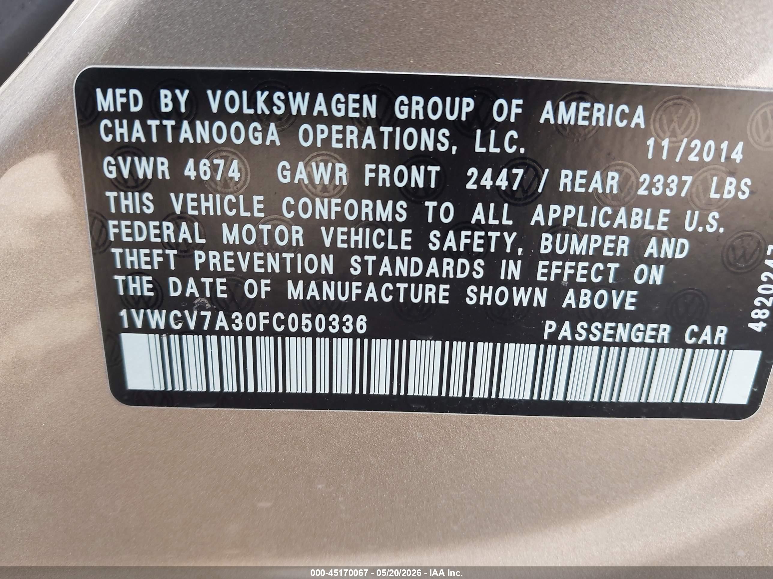 VOLKSWAGEN PASSAT image 9