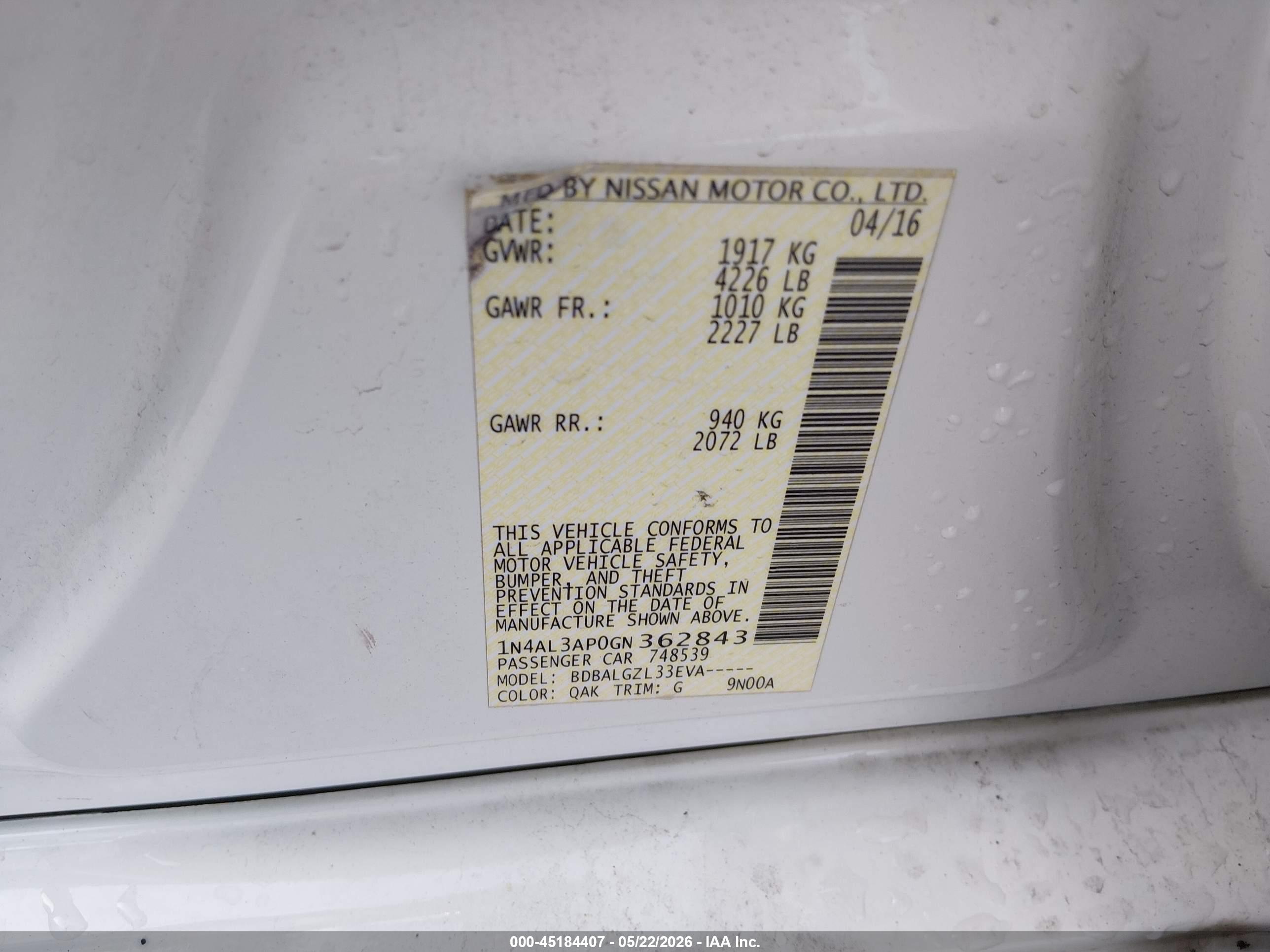NISSAN ALTIMA image 9