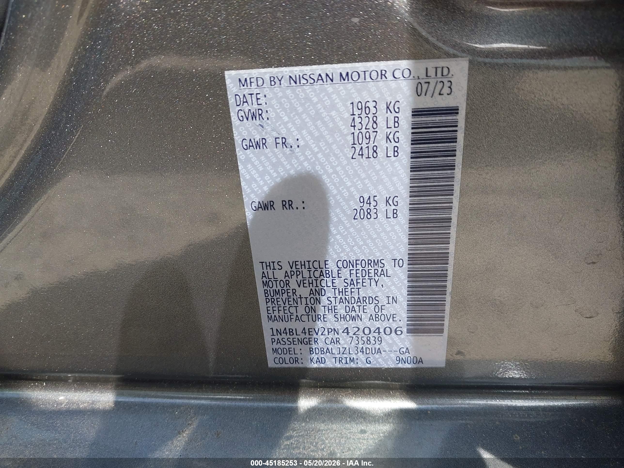 NISSAN ALTIMA image 9
