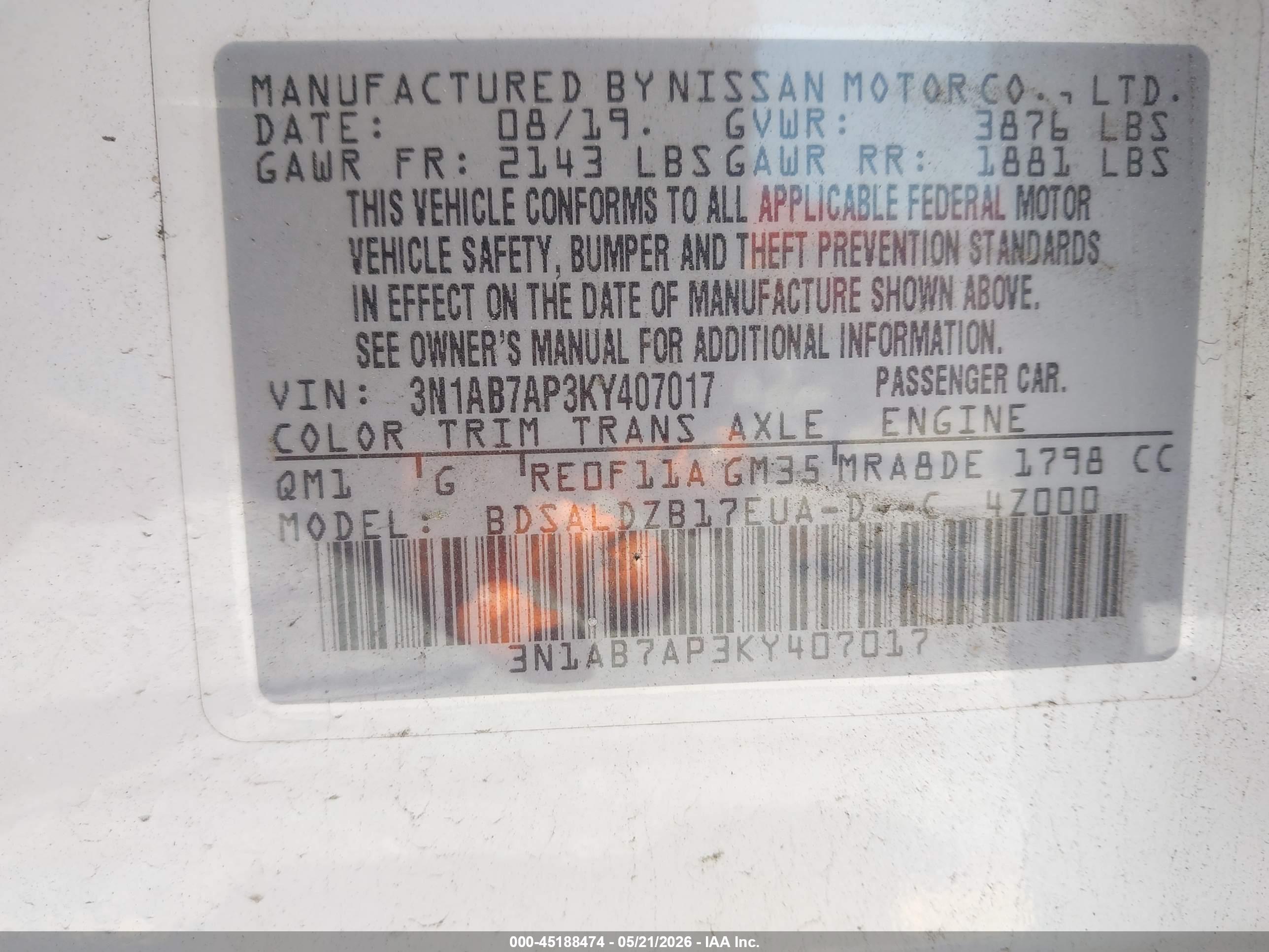 NISSAN SENTRA image 9