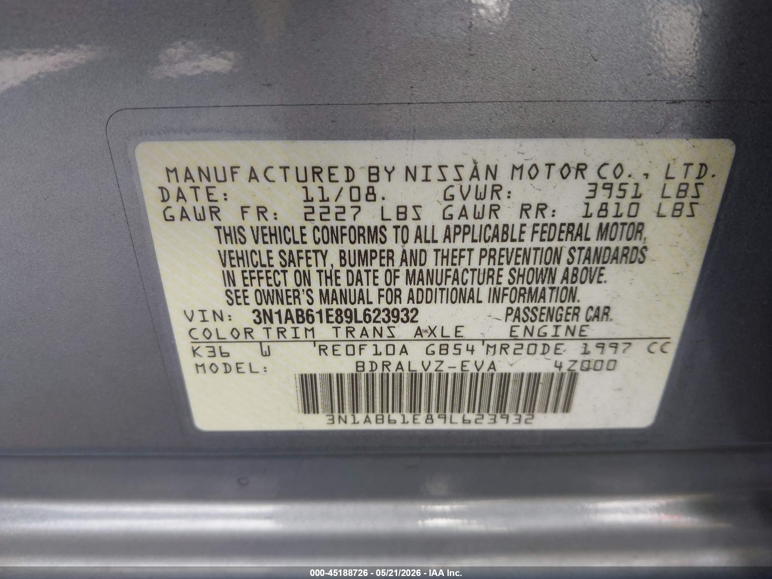 NISSAN SENTRA image 9