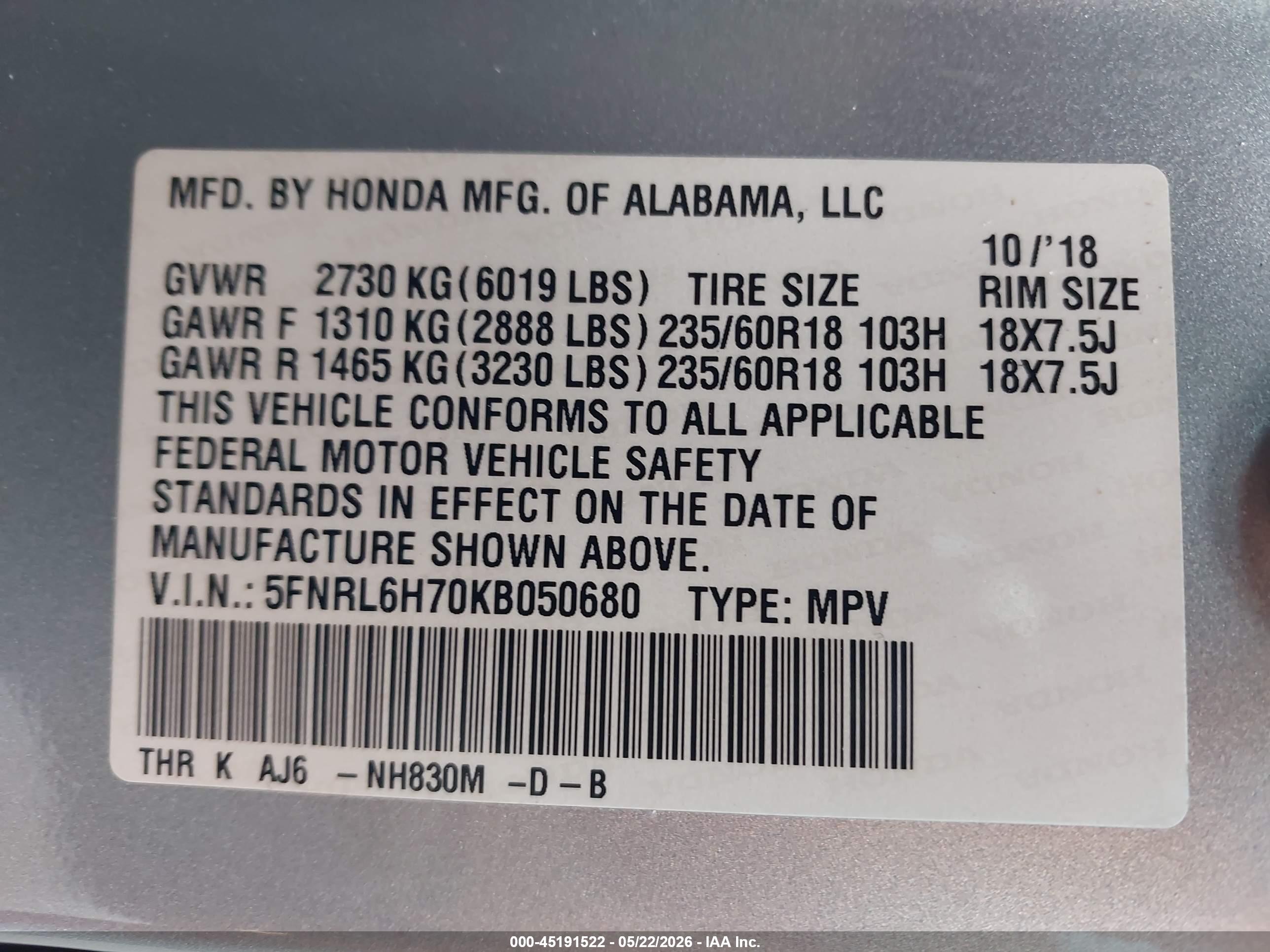 HONDA ODYSSEY image 9