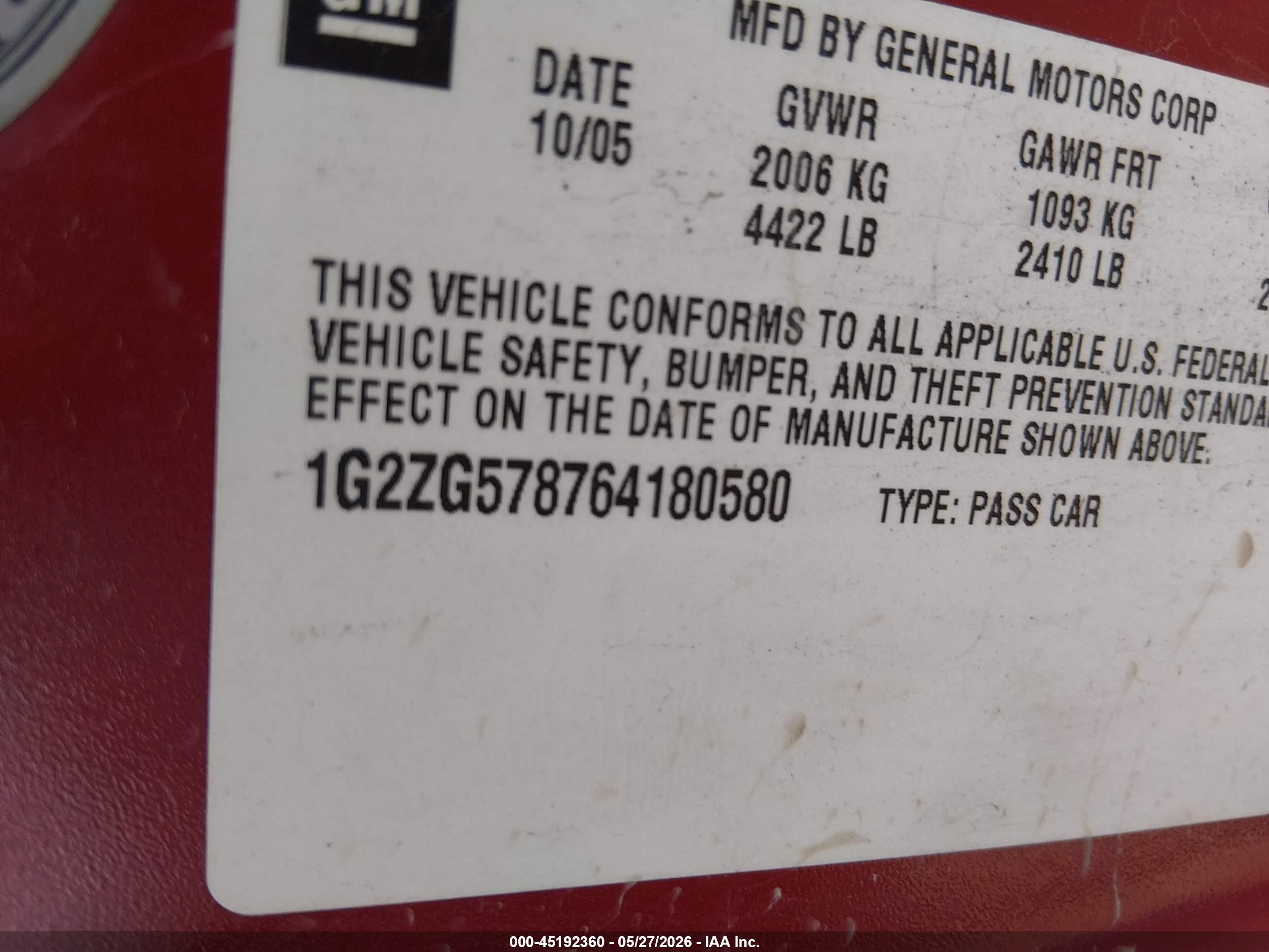 PONTIAC G6 image 9