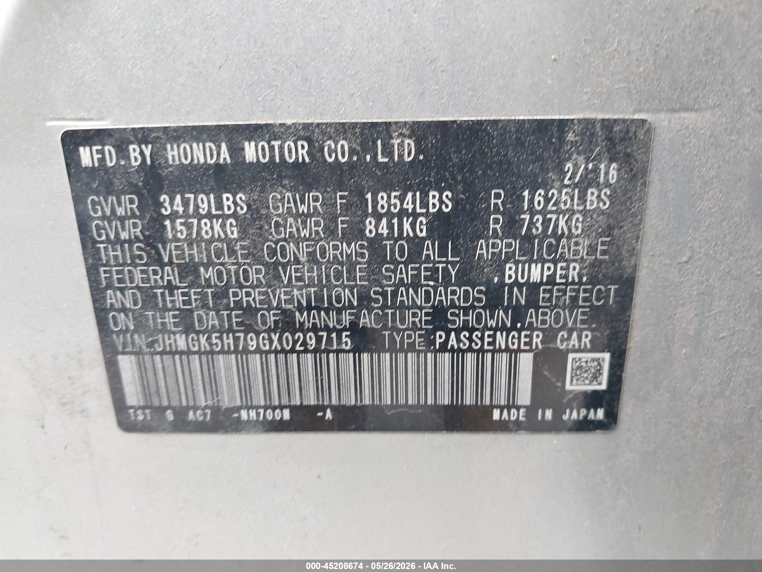 HONDA FIT image 9