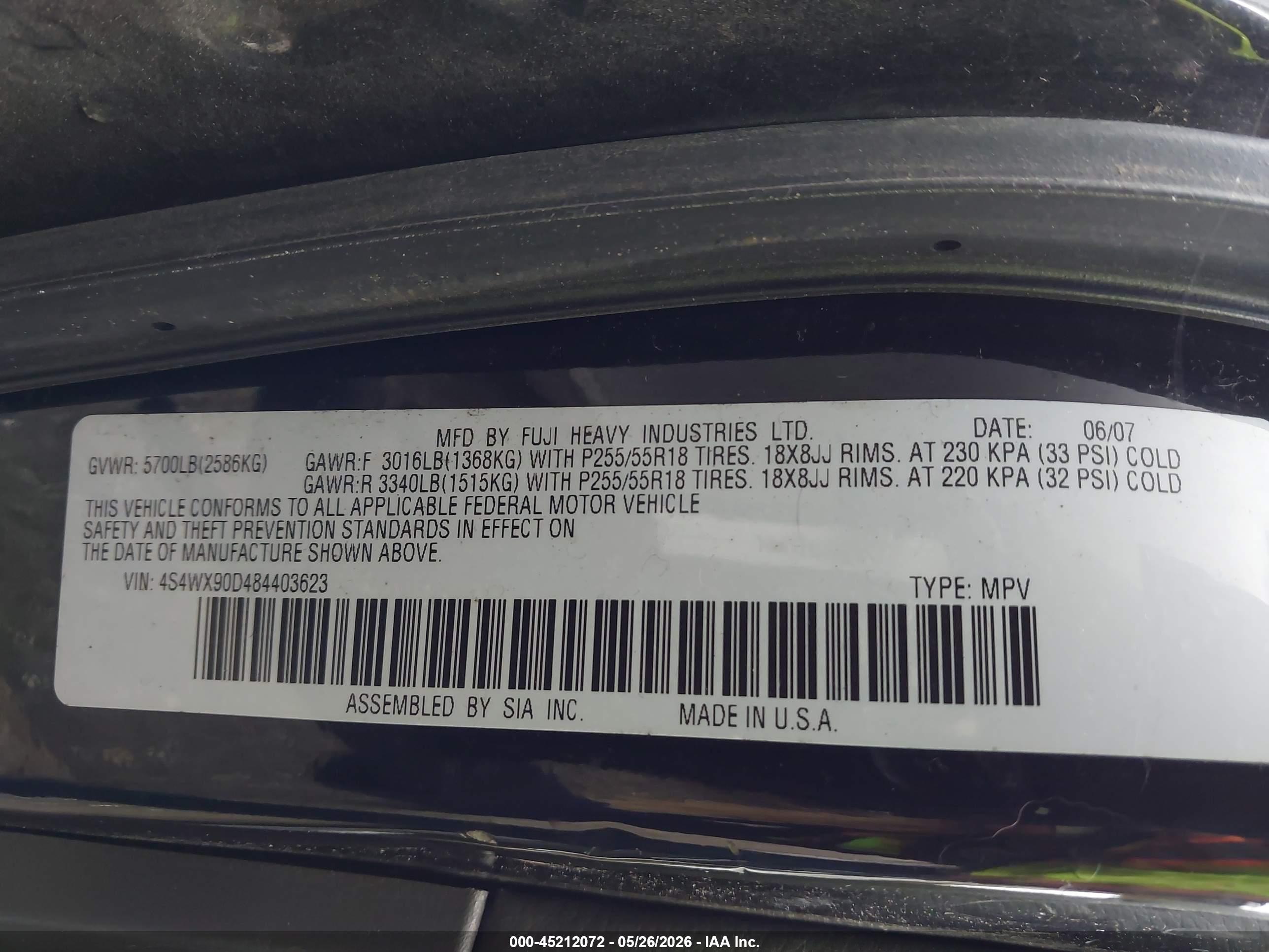 SUBARU TRIBECA image 9