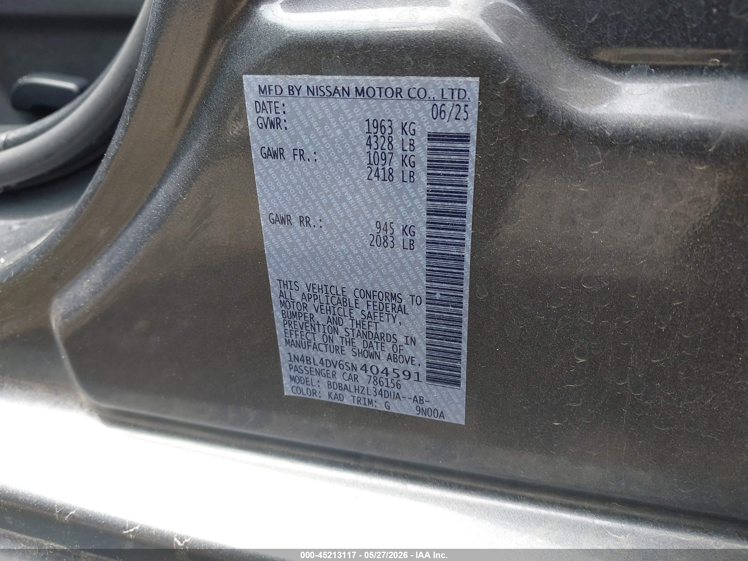 NISSAN ALTIMA image 9