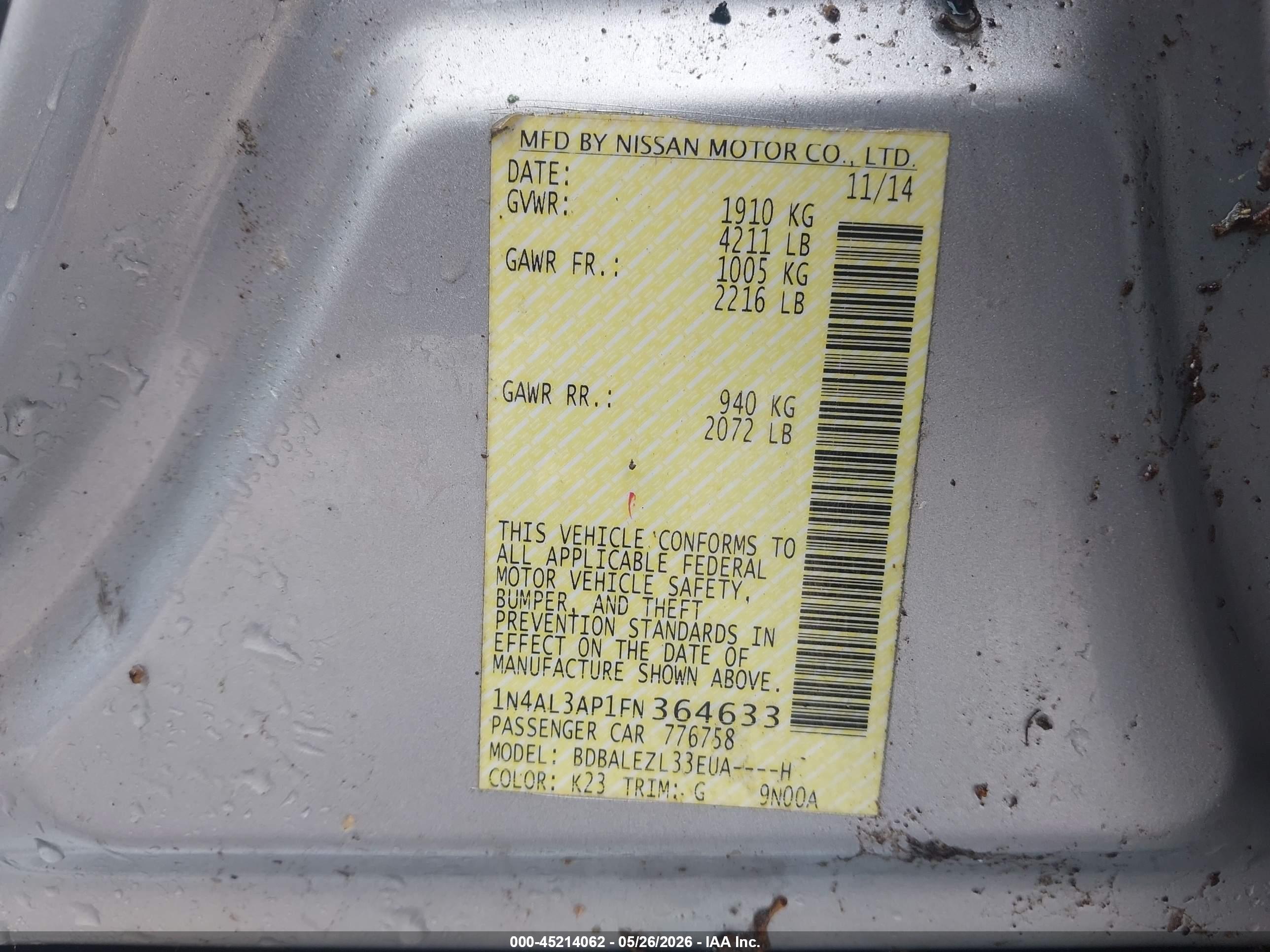 NISSAN ALTIMA image 9
