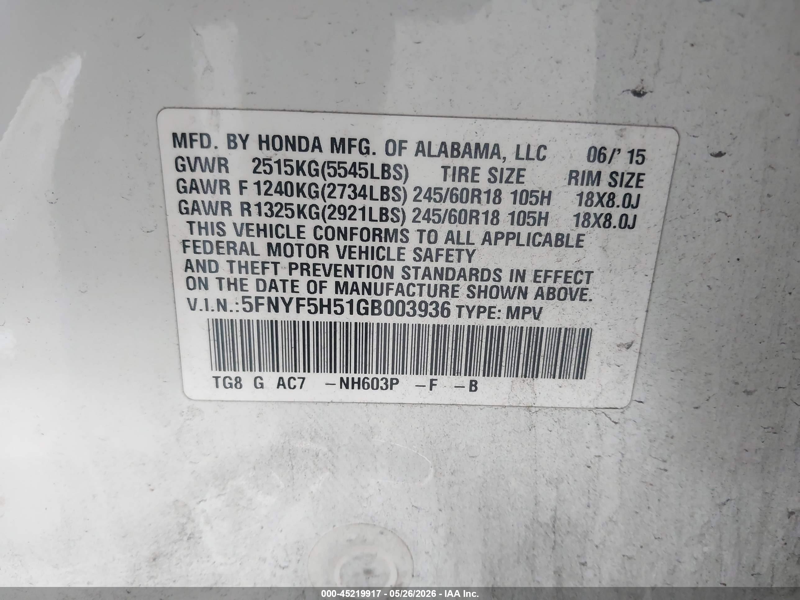 HONDA PILOT image 9